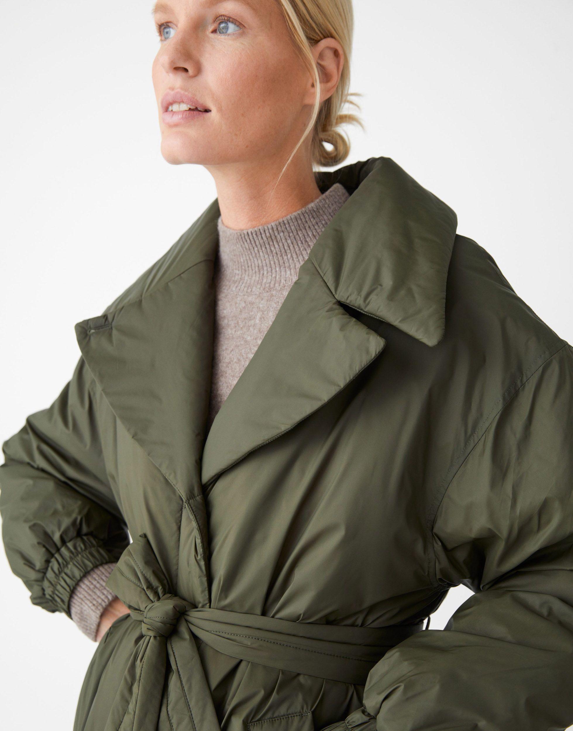 & Other Stories Oversized Belted Puffer Coat in Green | Lyst