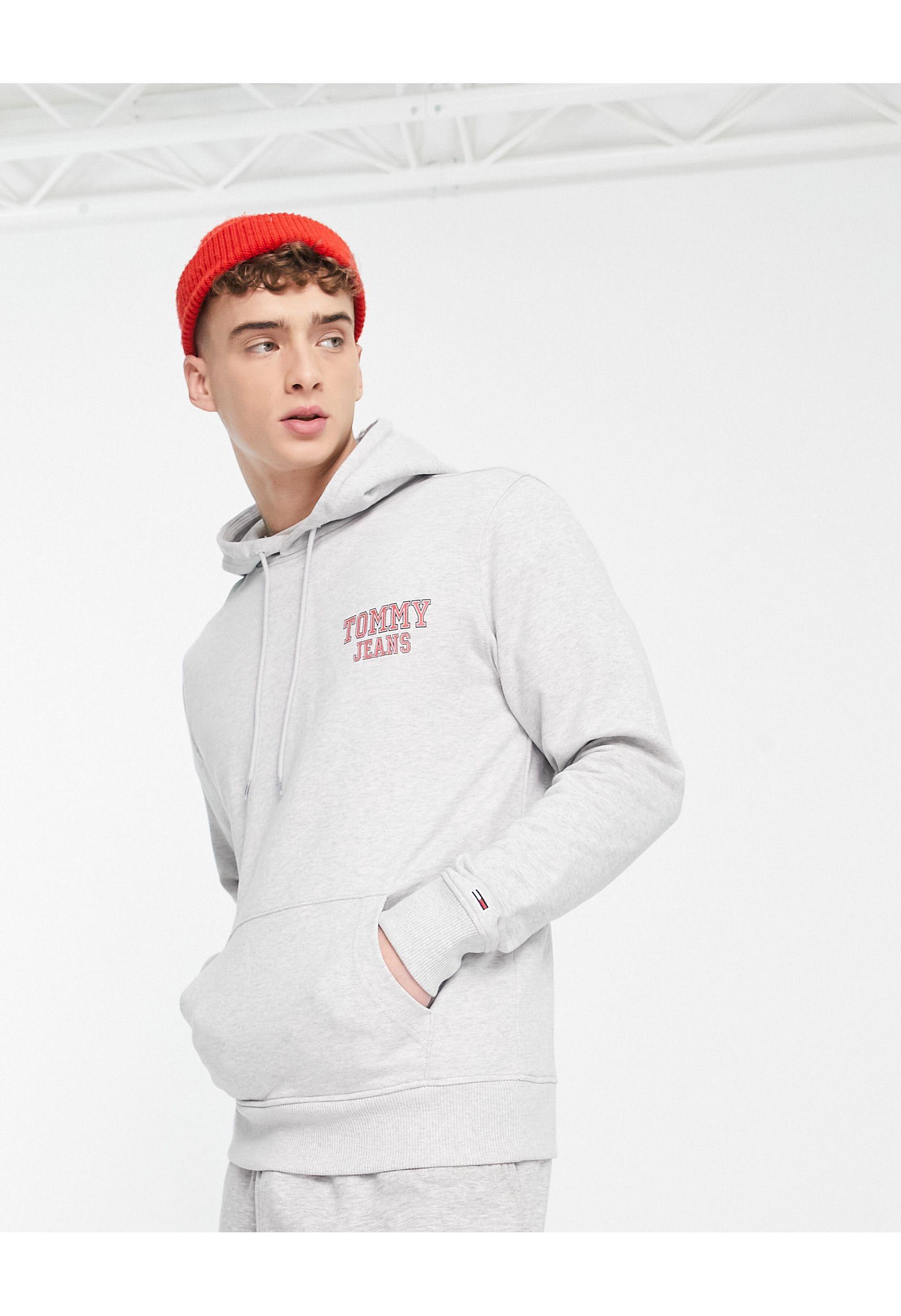 Sudadera gris con capucha y logo gráfico Tommy Hilfiger de hombre de color  Blanco | Lyst