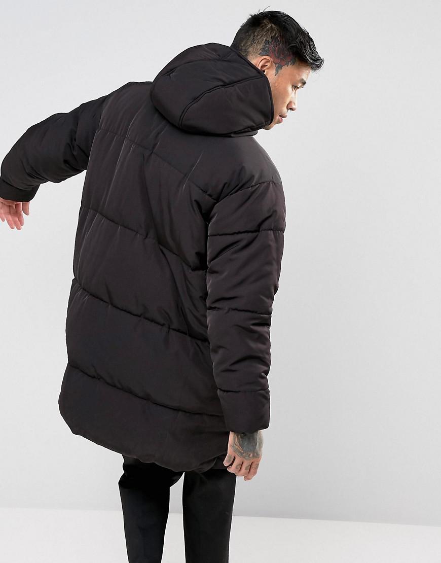 ASOS Asos Oversized Puffer Jacket With Hood In Black for Men | Lyst