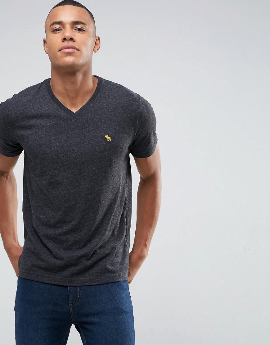 Abercrombie & Fitch Cotton V Neck T-shirt Muscle Slim Fit Moose Logo In  Black for Men | Lyst