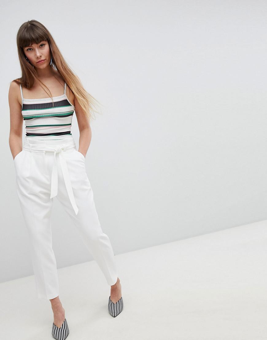 tapered tie waist trousers