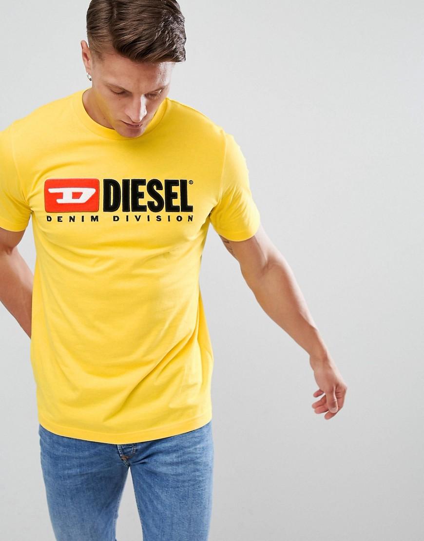 DIESEL T-just-division Industry Logo T-shirt Yellow for Men | Lyst