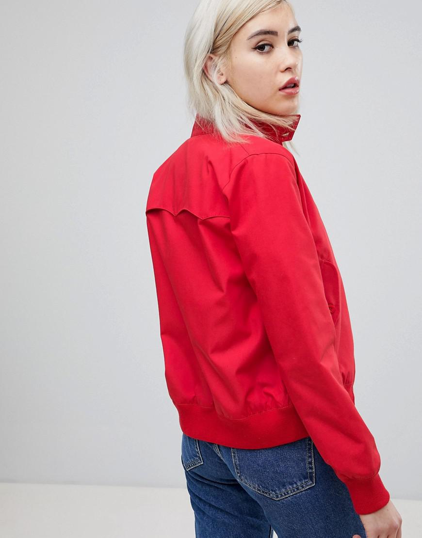 Fred Perry Canvas Classic Harrington Jacket in Red | Lyst
