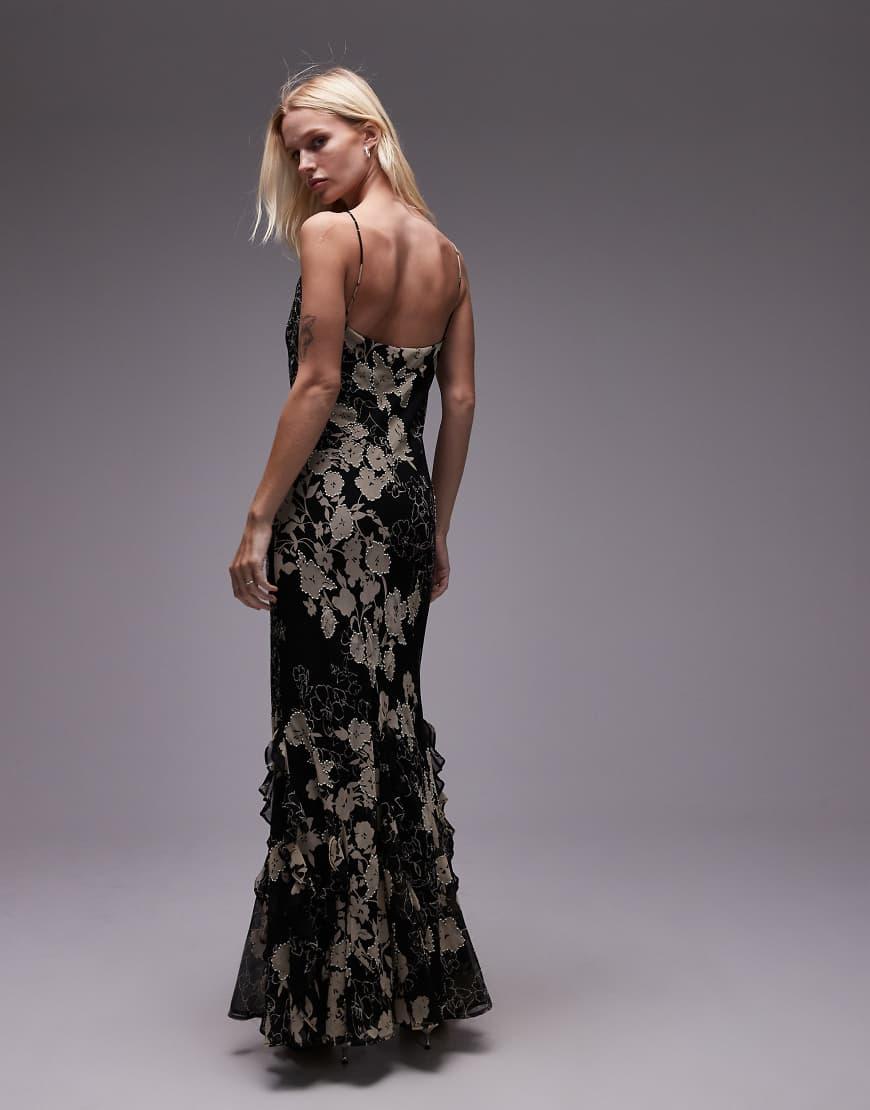 topshop limited edition lace panel maxi dress $400 Topshop Embroidered Illusion Lace Maxi Dress black formal 2 US 6 UK