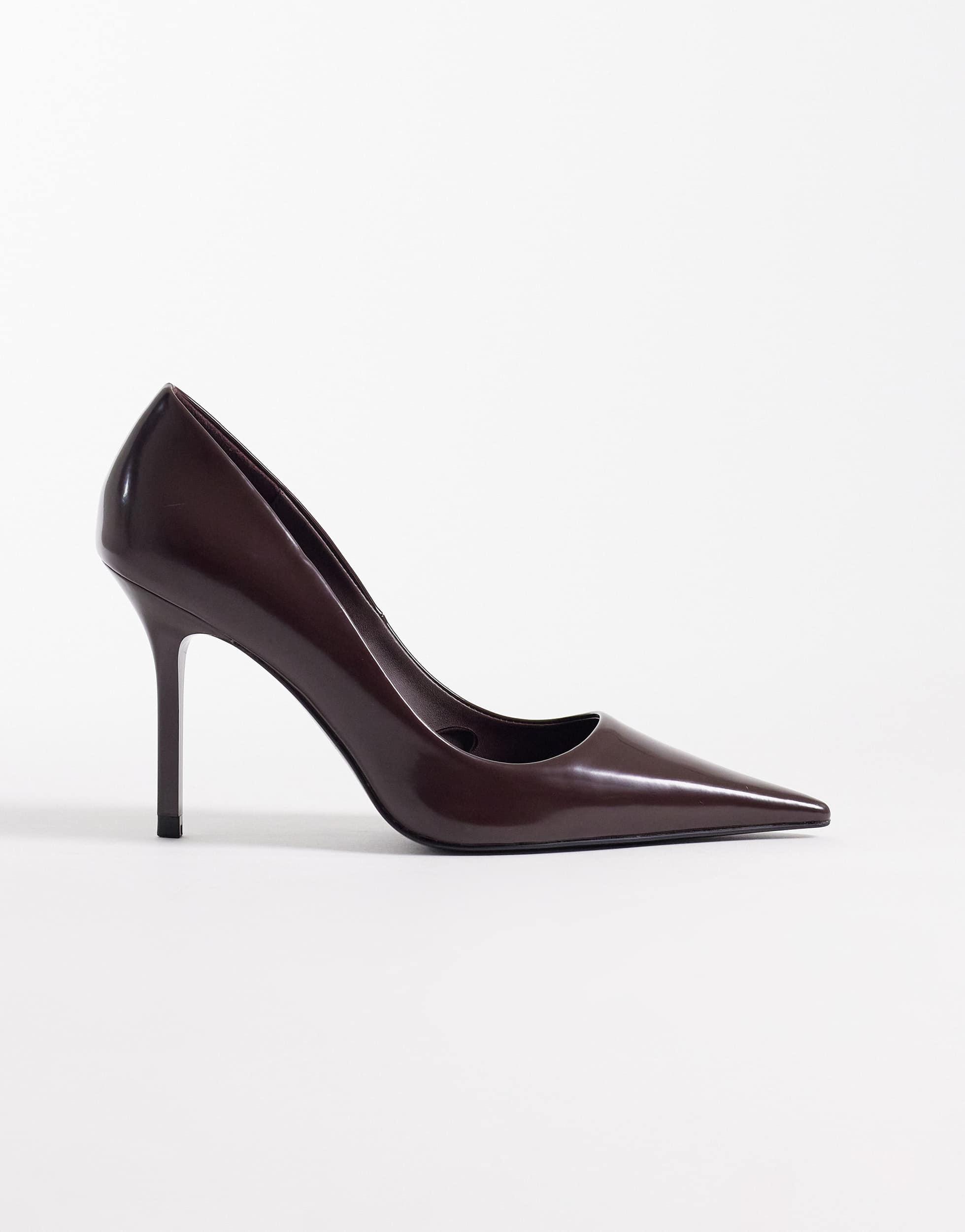 Escarpins Mango Daim Rouge - Taille 41, Talons Hauts, Portés 2 Fois