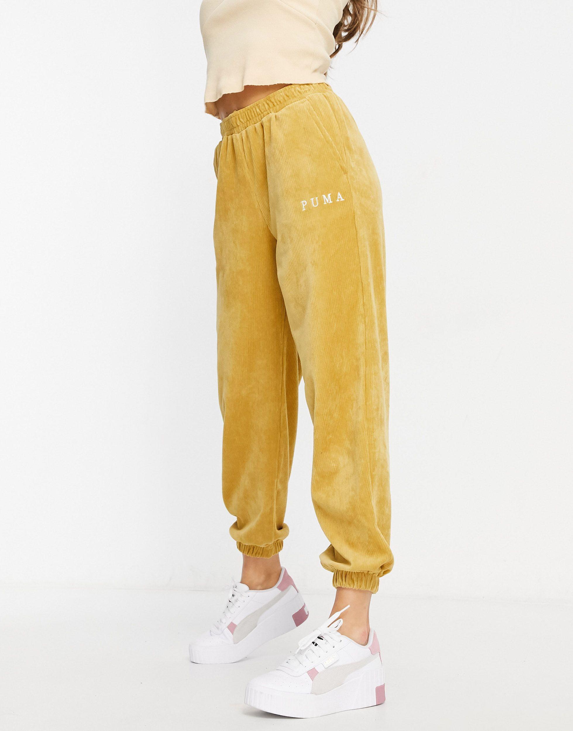 PUMA Baumwolle – jogginghose aus cord in Gelb | Lyst DE