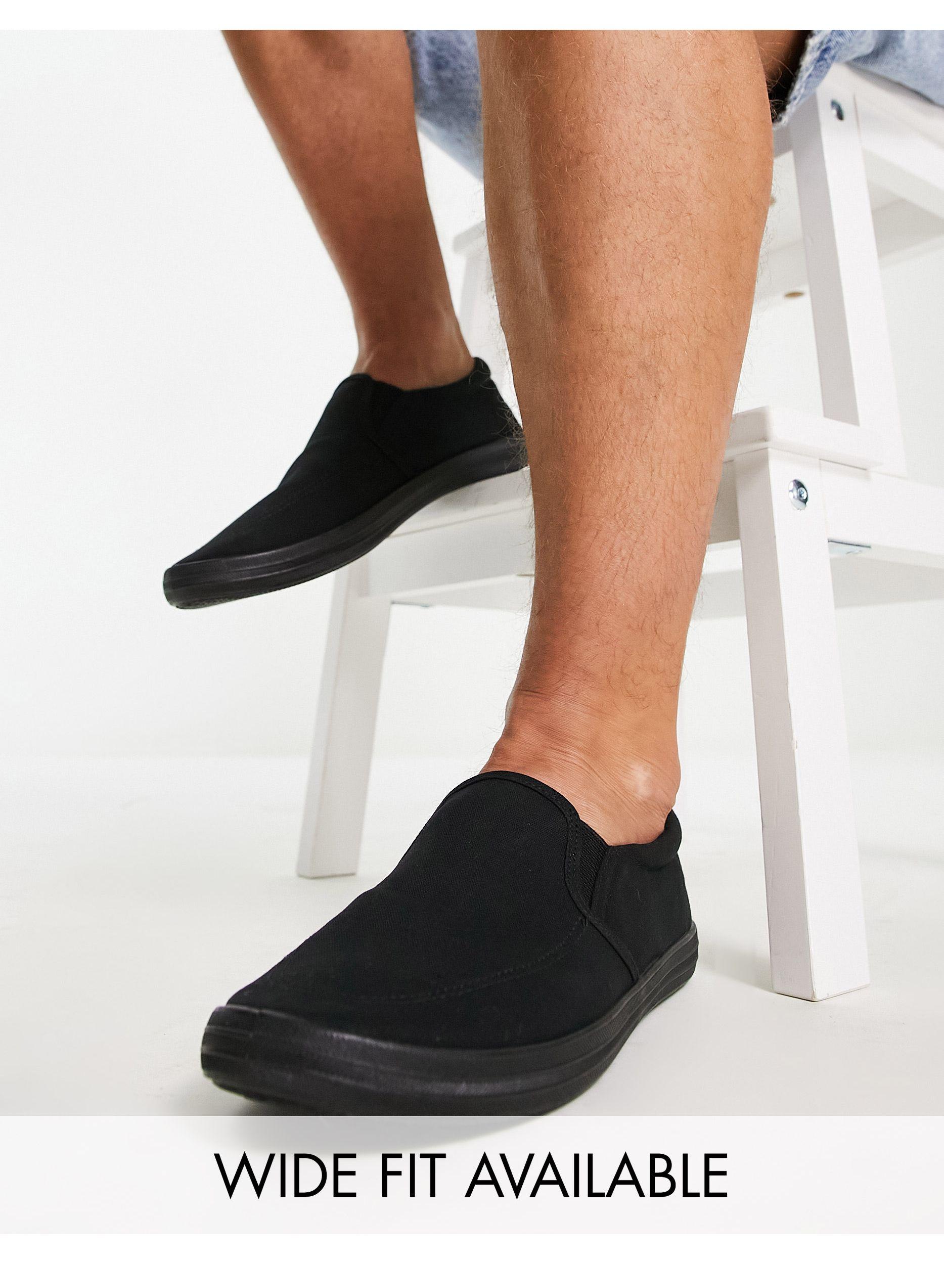 ASOS Slip On Plimsolls in Black for Men | Lyst