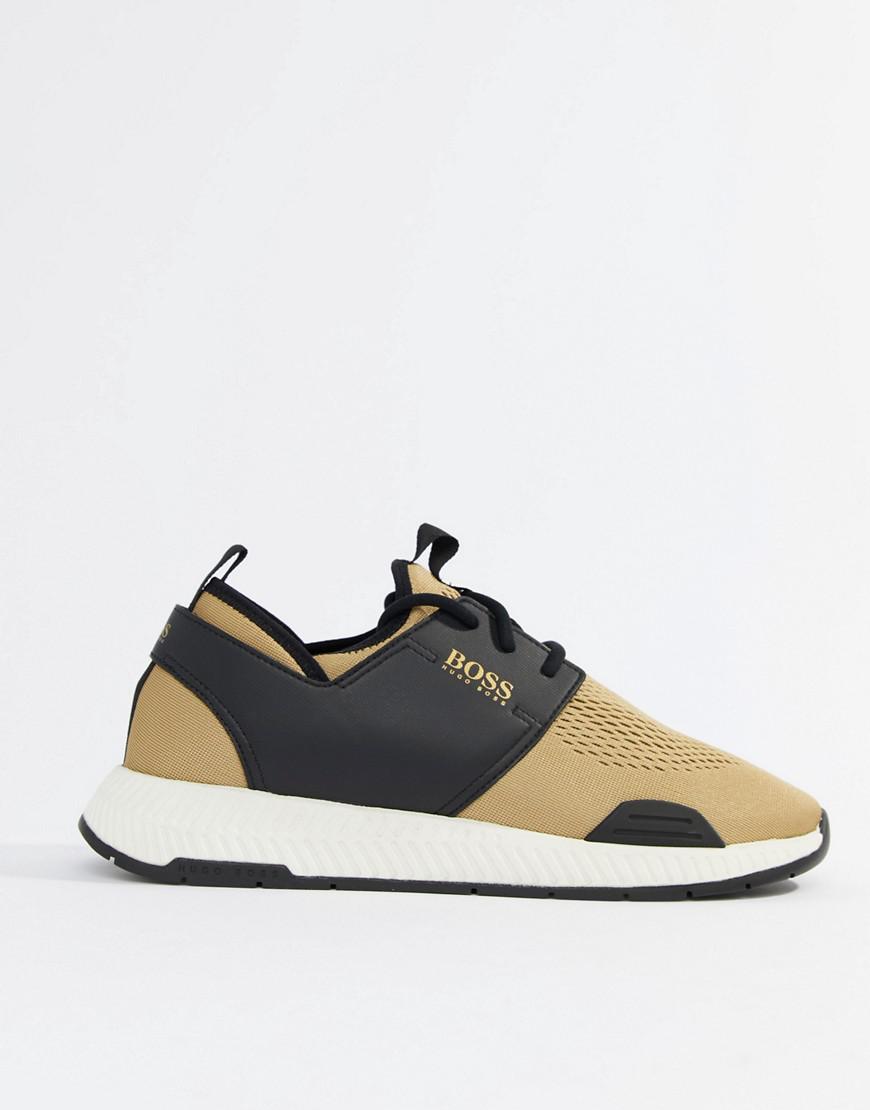 boss gold trainers