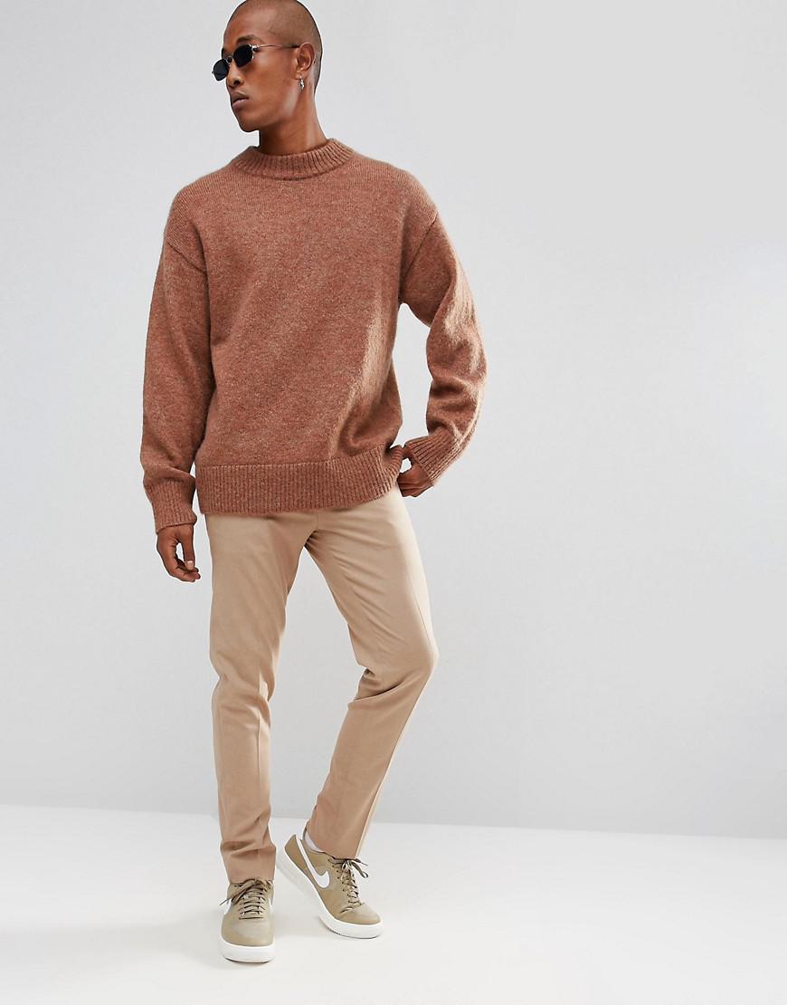 Weekday Wool Meteor Sweater in Brown for Men - Lyst