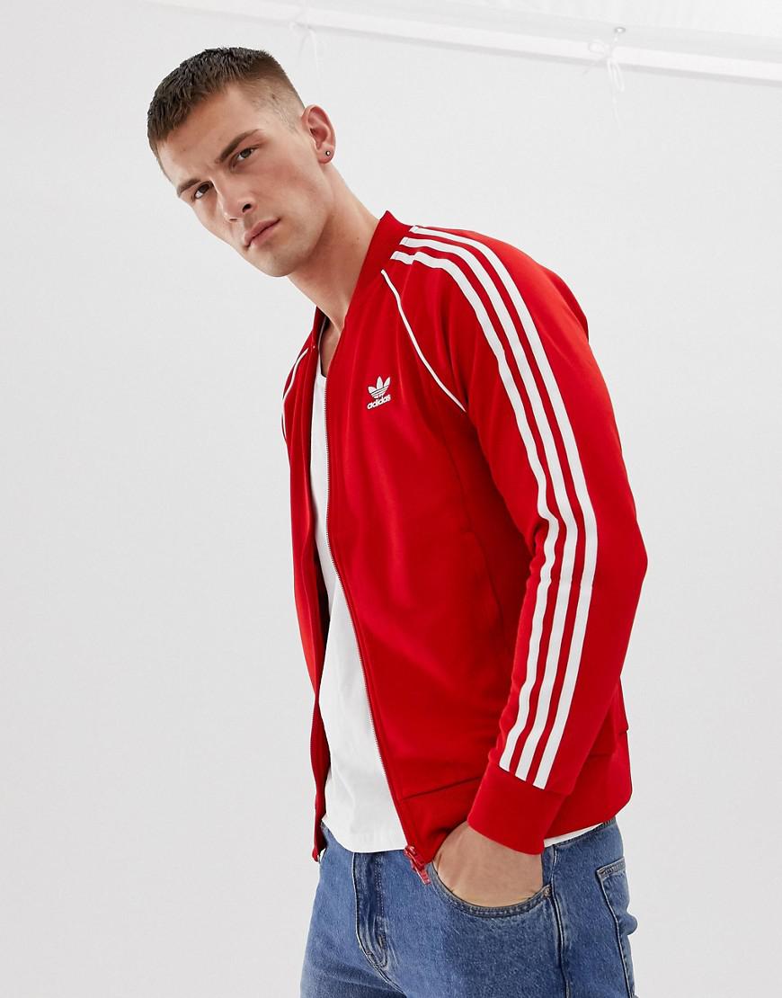 adidas superstar track jacket red