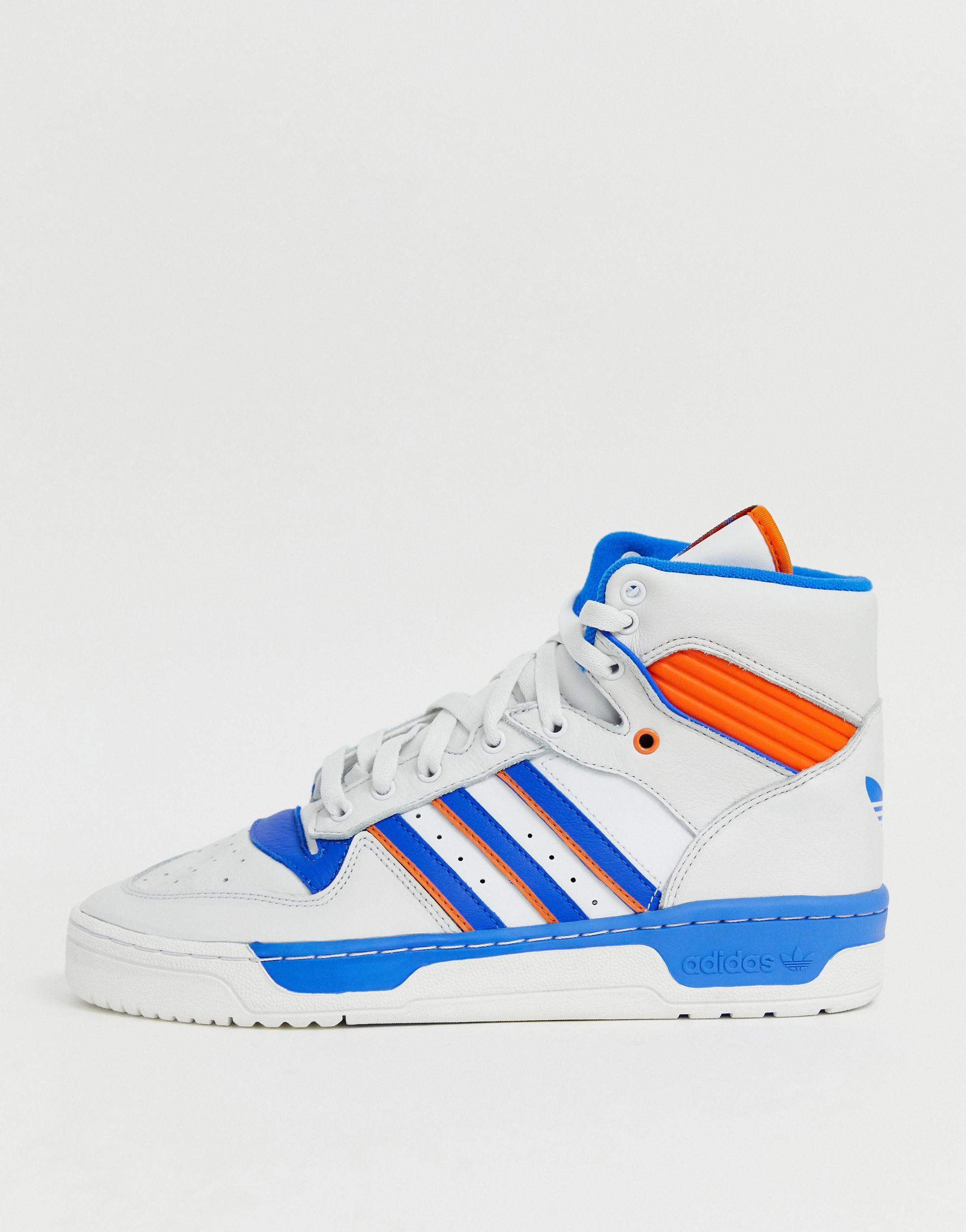 adidas Originals Leather Rivalry Hi Top Trainers White for Men | Lyst