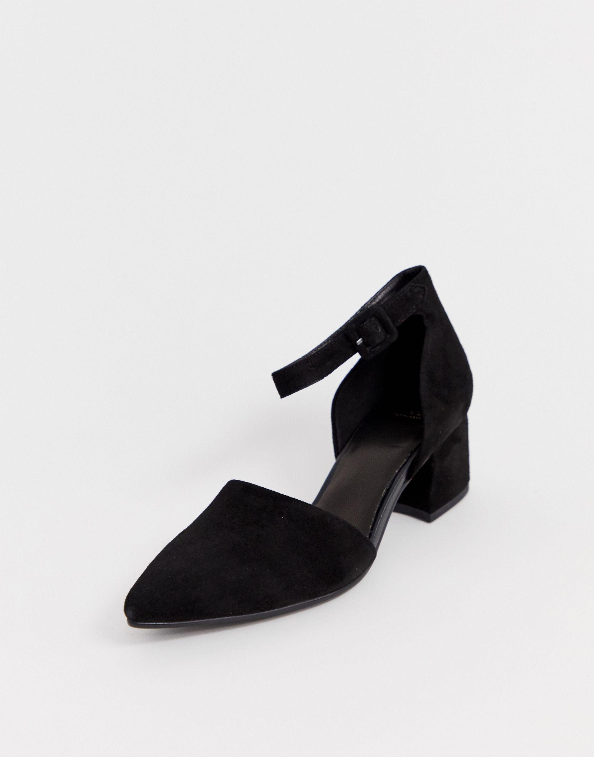 Vagabond Mya Black Suede Pointed Block Heeled Shoes - Lyst