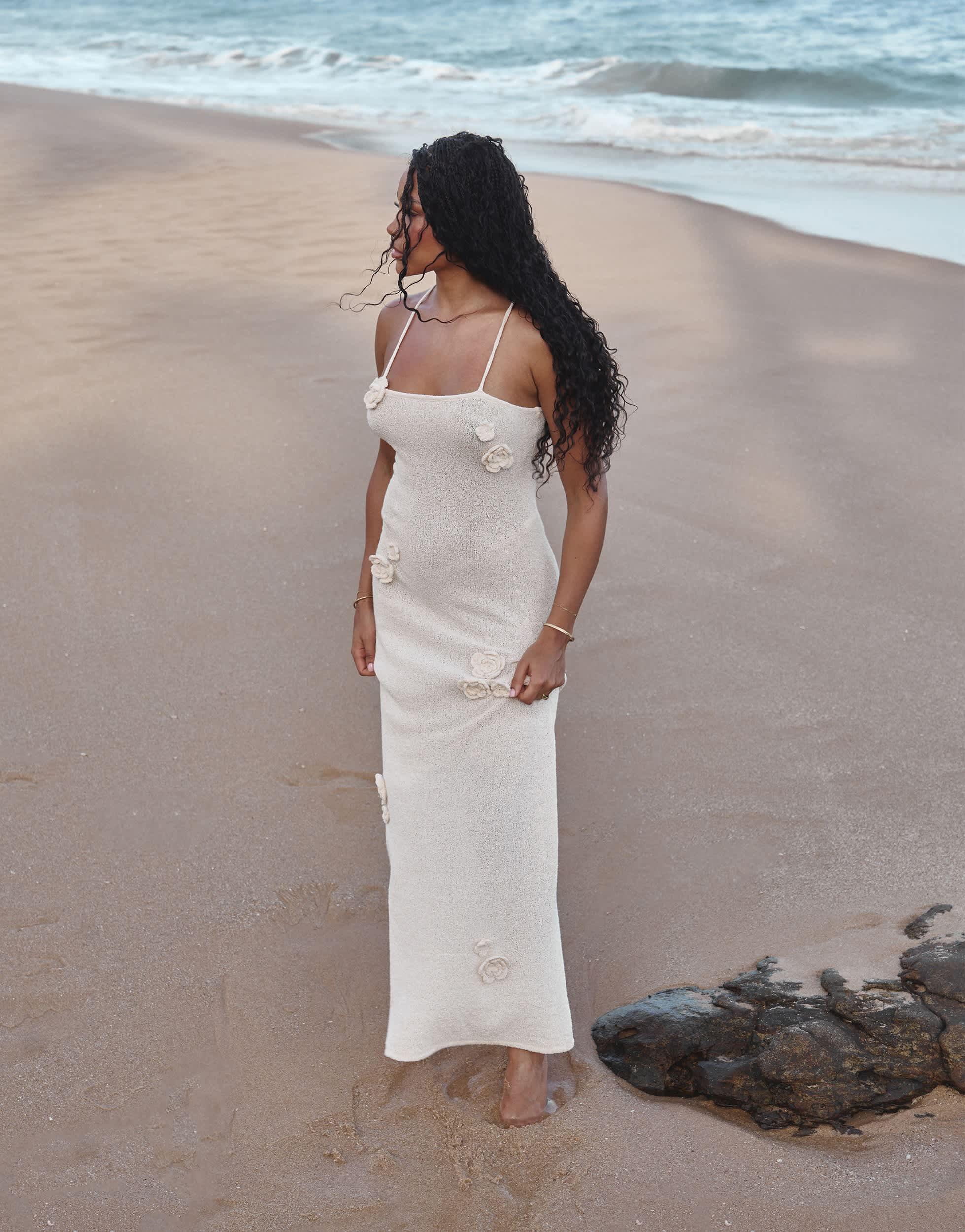 4th & Reckless X Loz Vassallo Isla Sheer Knit Maxi Beach Dress in White |  Lyst