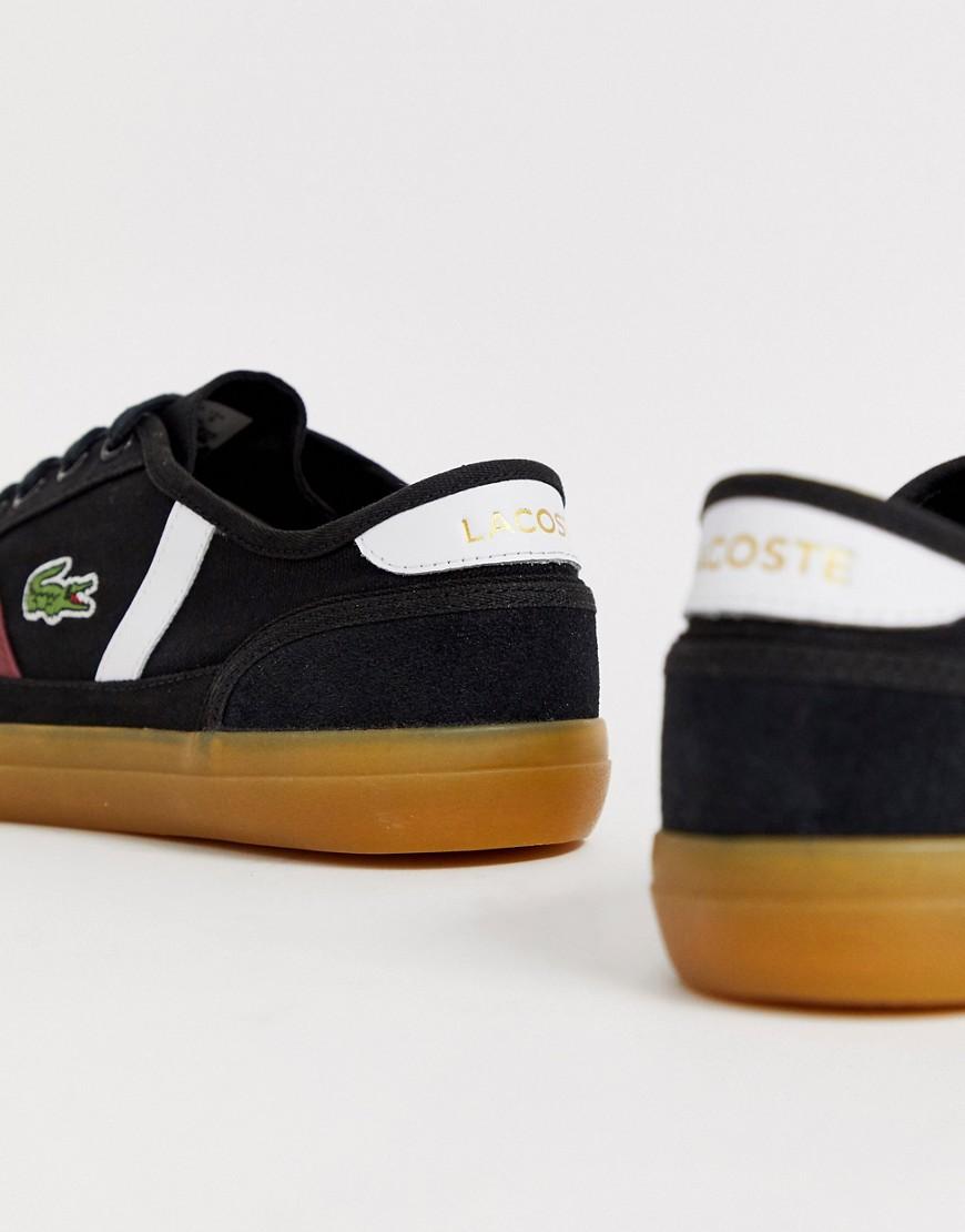 Lacoste Sideline Trainers With Gum Sole in Black for Men | Lyst