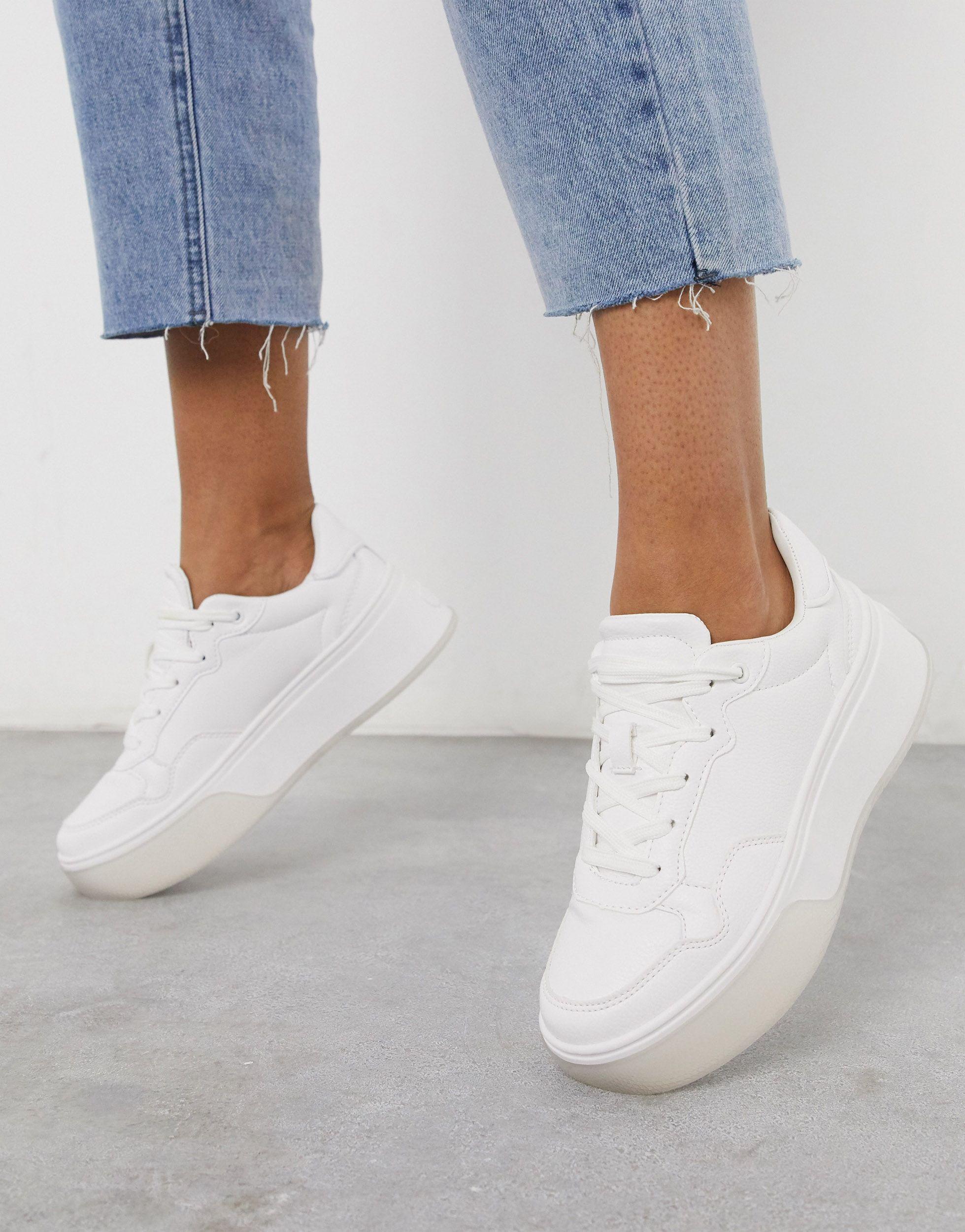 Zapatillas con plataforma en Bershka color Blanco | Lyst