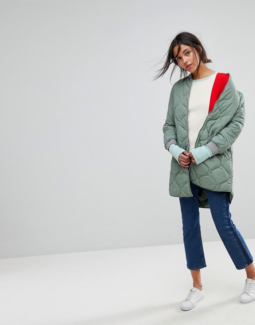 MAX\u0026Co. Max\u0026co Quilted Bomber Jacket in Green | Lyst