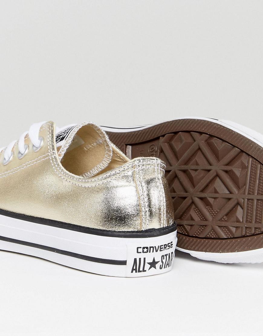 Converse Chuck Taylor Ox Trainers In Gold Metallic | Lyst UK
