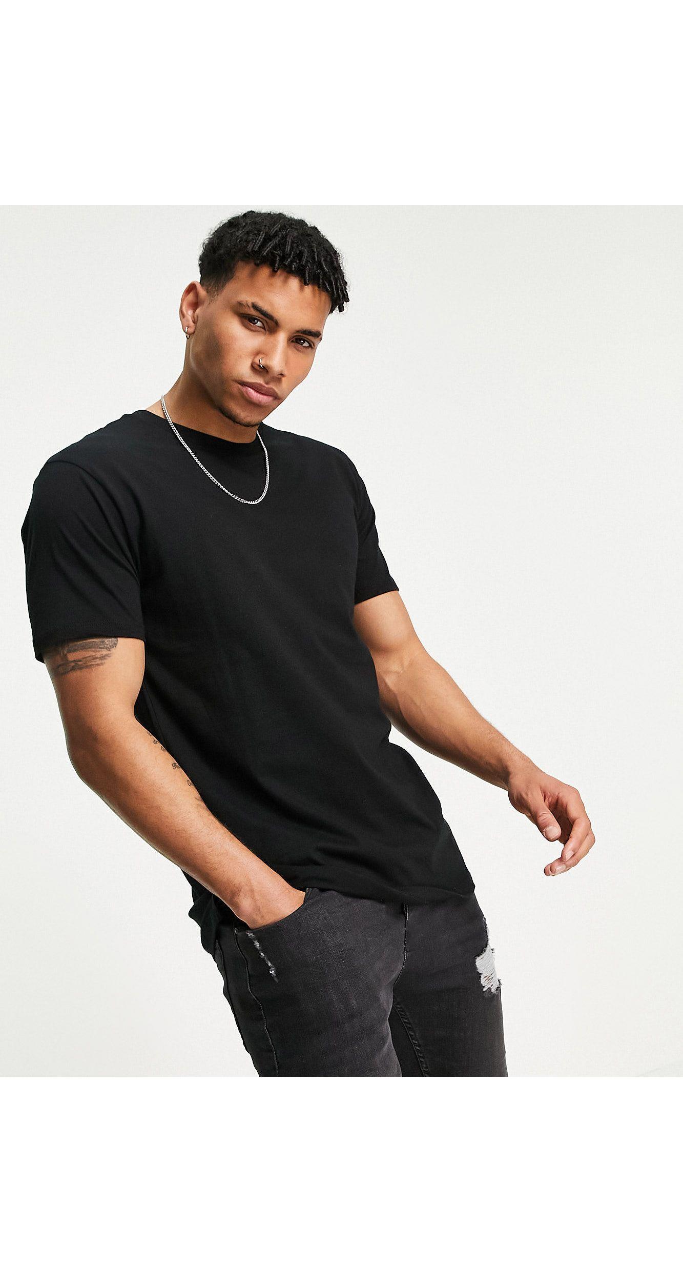 TOPMAN Longline Fit T-shirt in Black 