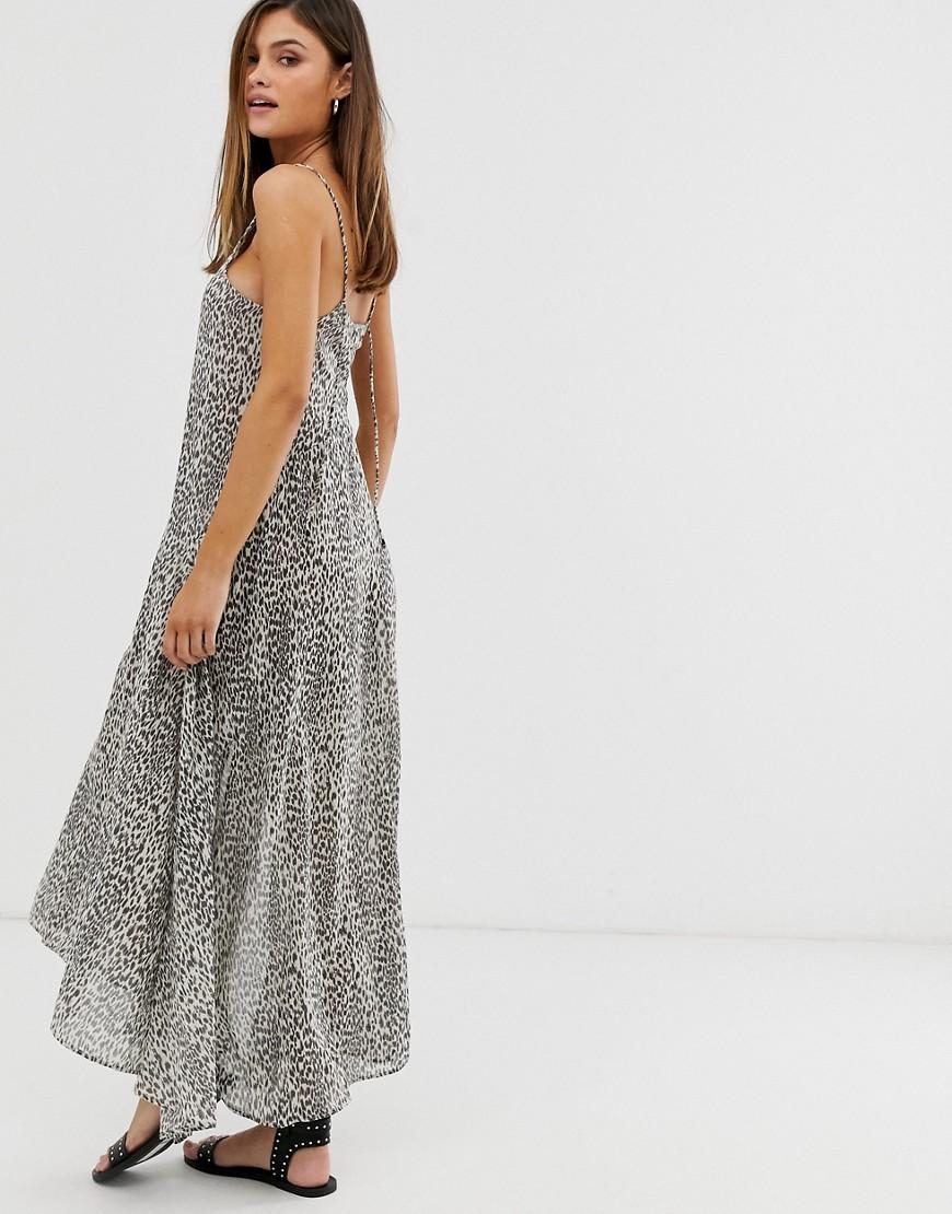 all saints leopard slip dress