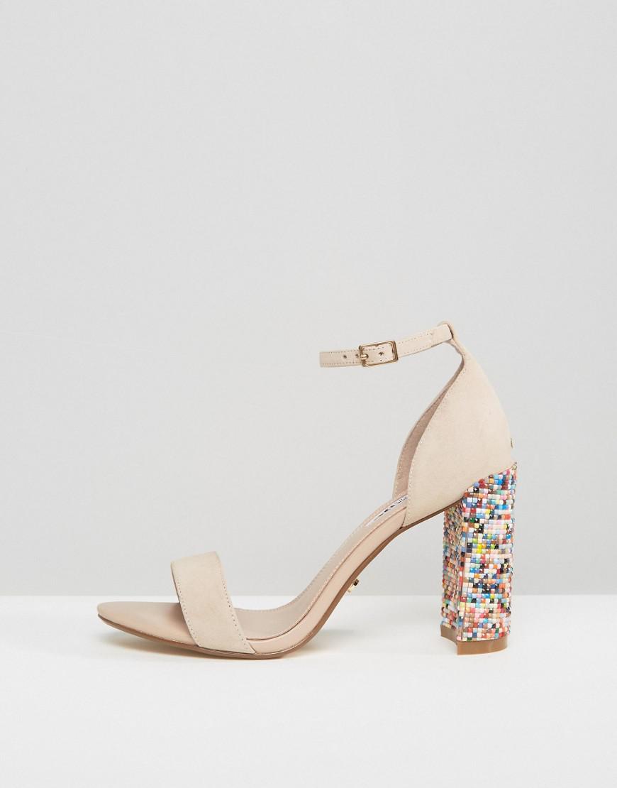 multi coloured block heel shoes
