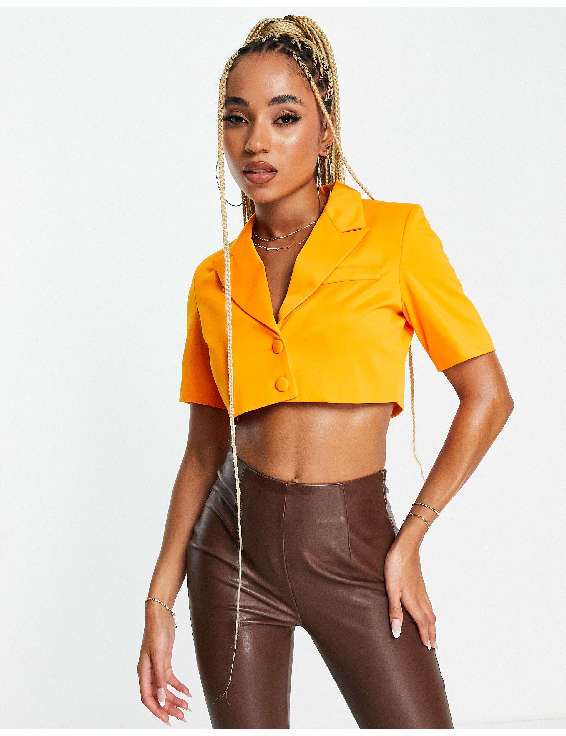 UNIQUE21 Short Sleeve Cropped Blazer 