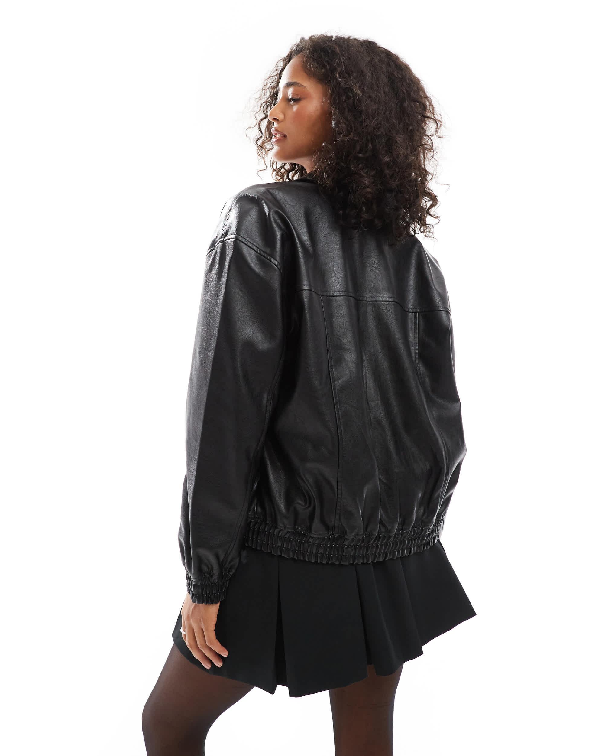 Cuir Perfecto Pull And Bear Femme Biker Jacket Veste Simili Cuir