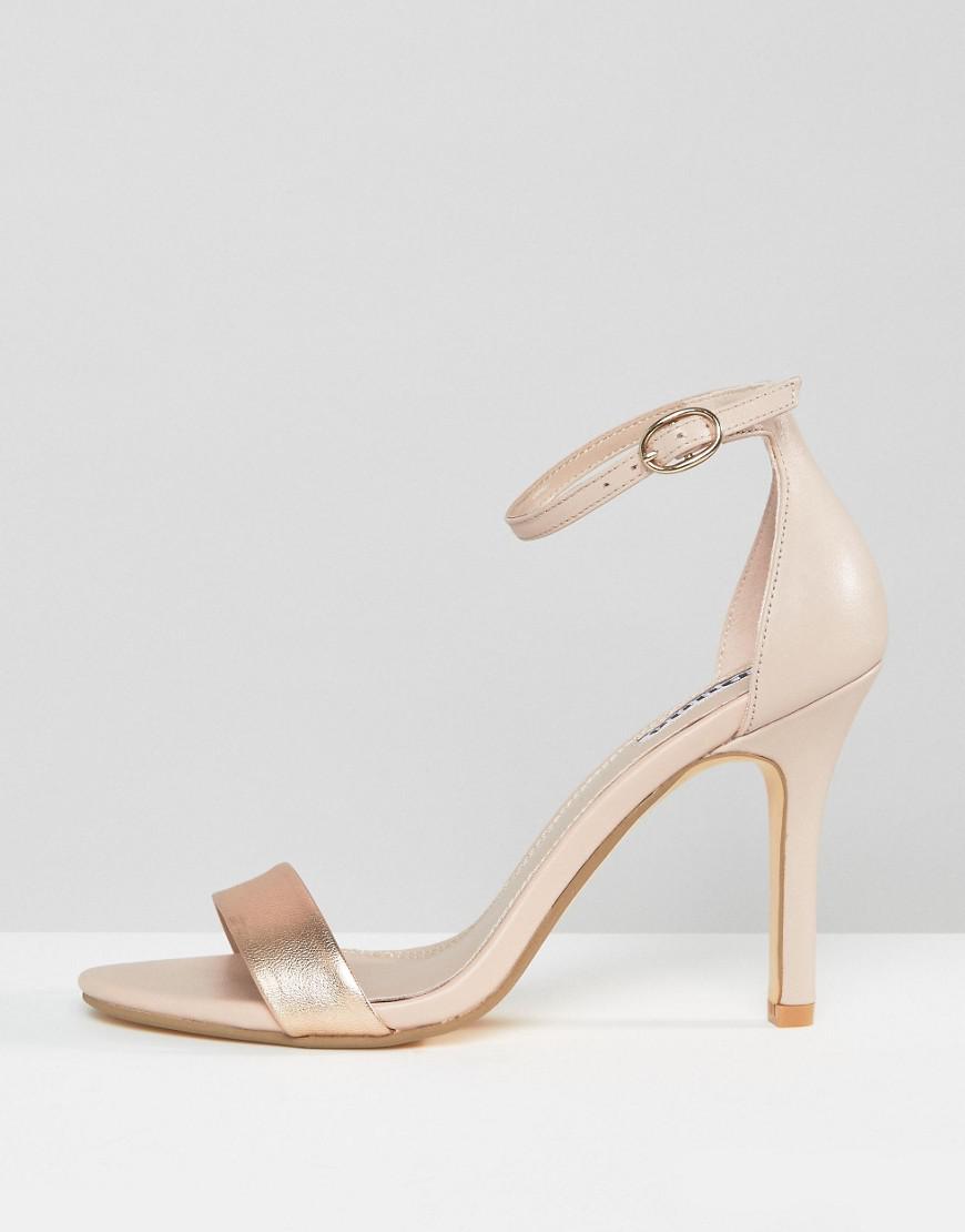 Dune Leather Hydro Two Part Blush Heeled Sandals in Pink - Lyst