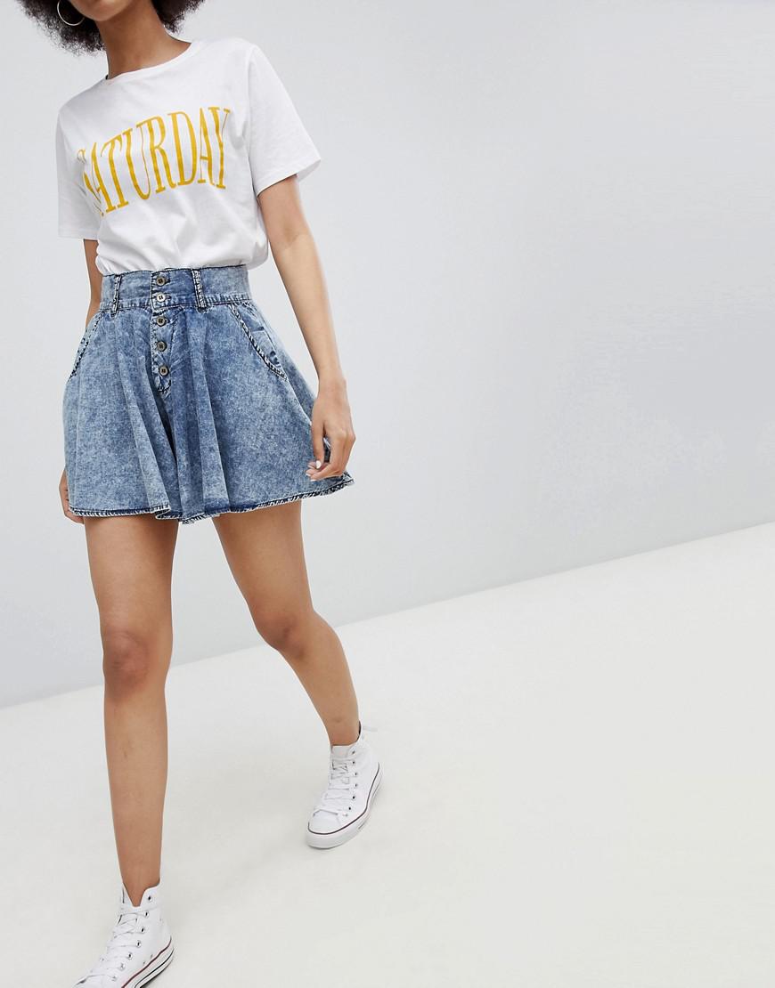 denim skater skirt