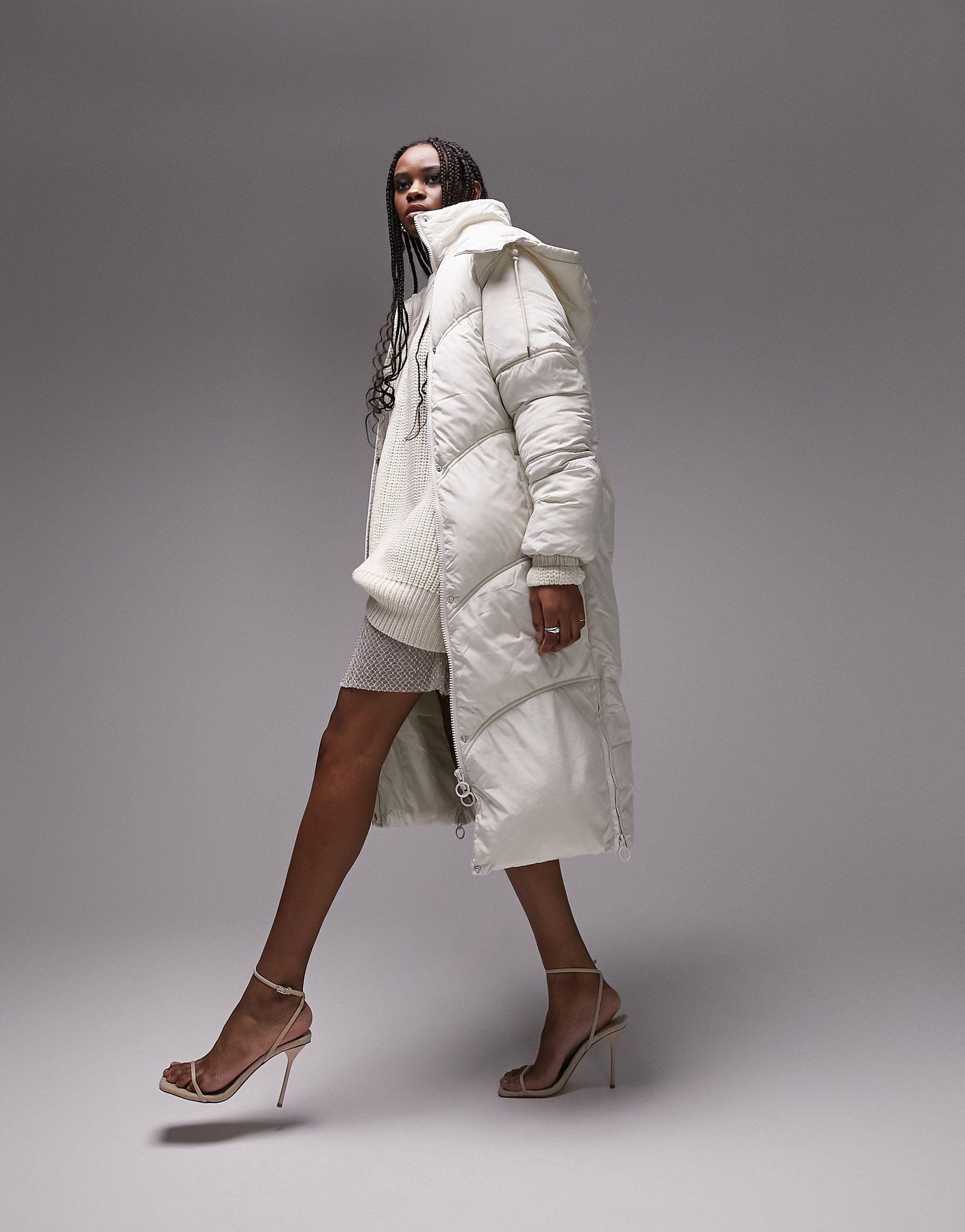 Doudoune longue cass TOPSHOP en coloris Gris Lyst