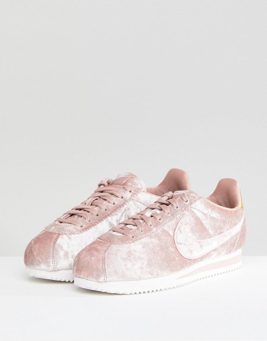 nike cortez pink velvet
