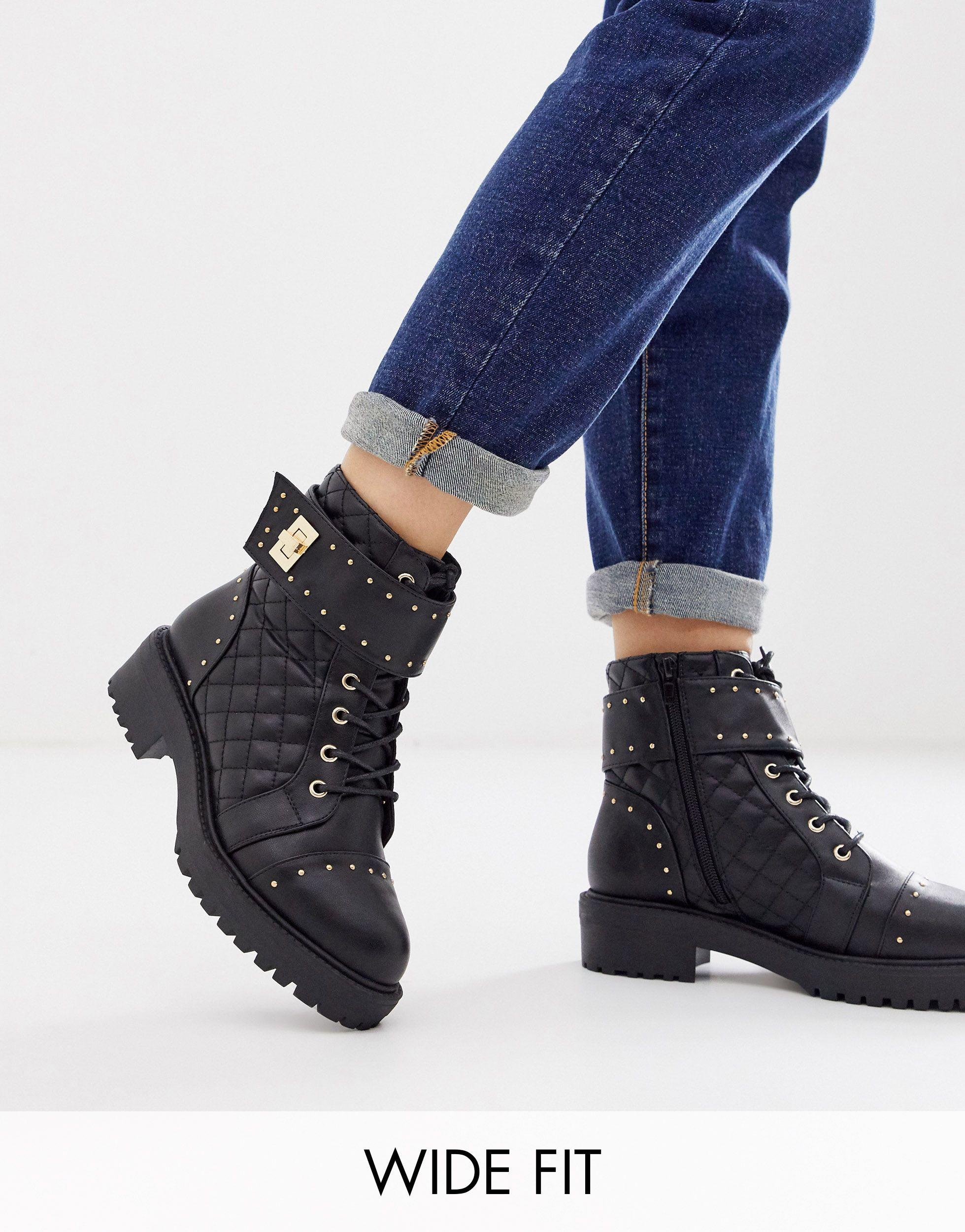 wide fit blue ankle boots
