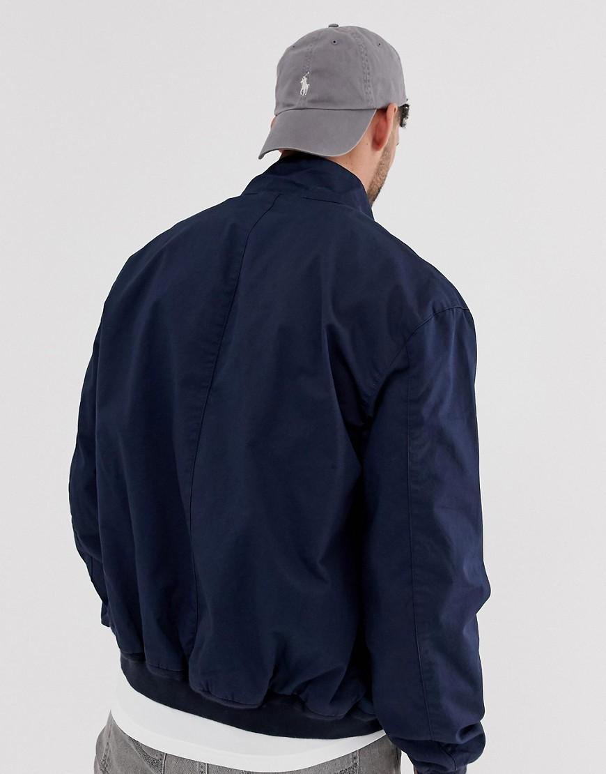 Polo Ralph Lauren Baracuda Player Logo Cotton Harrington Jacket in Navy  (Blue) for Men - Lyst