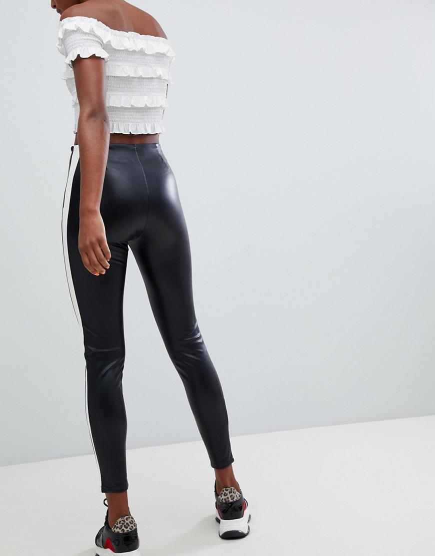 cream leather legging