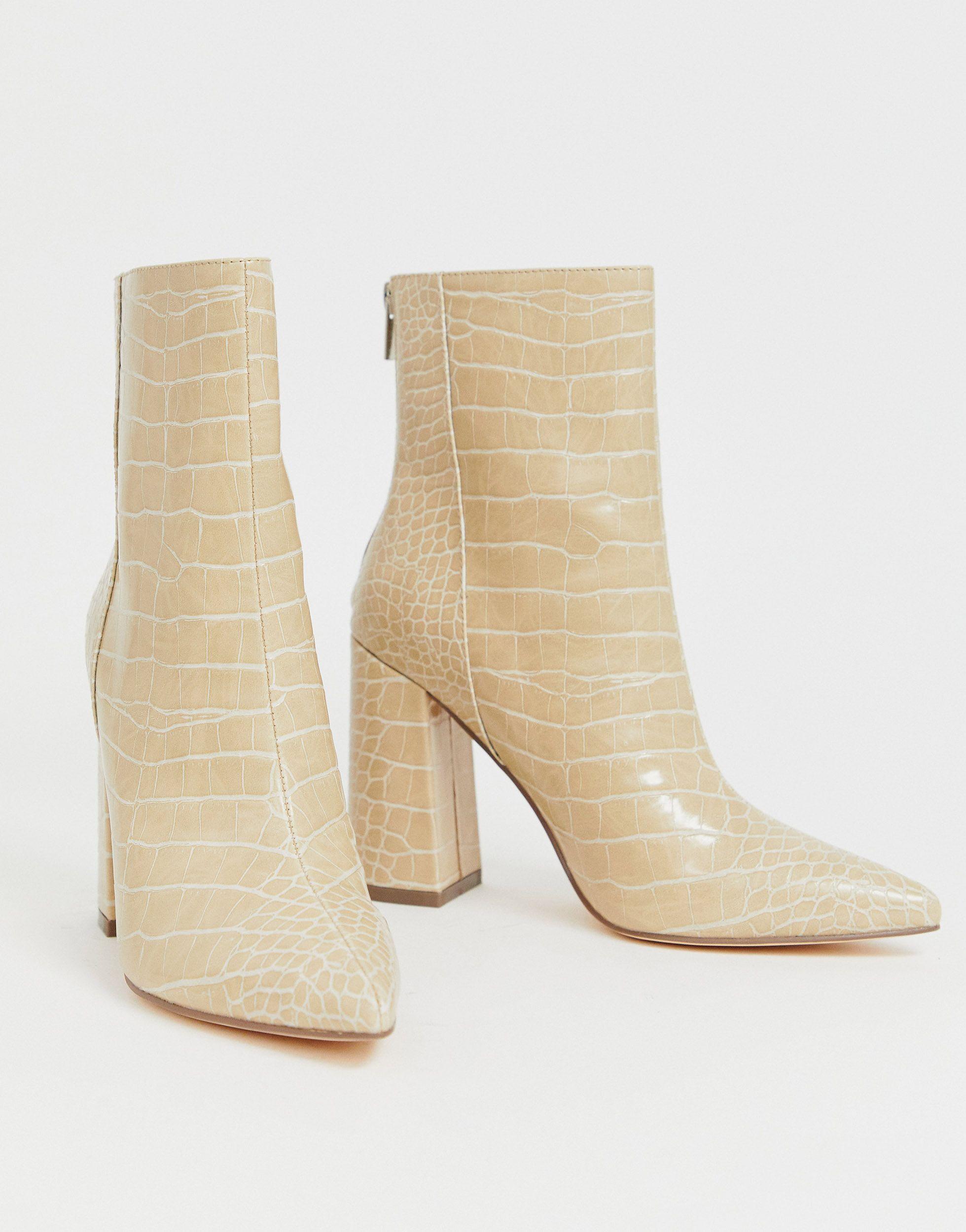 pointed block heel boots