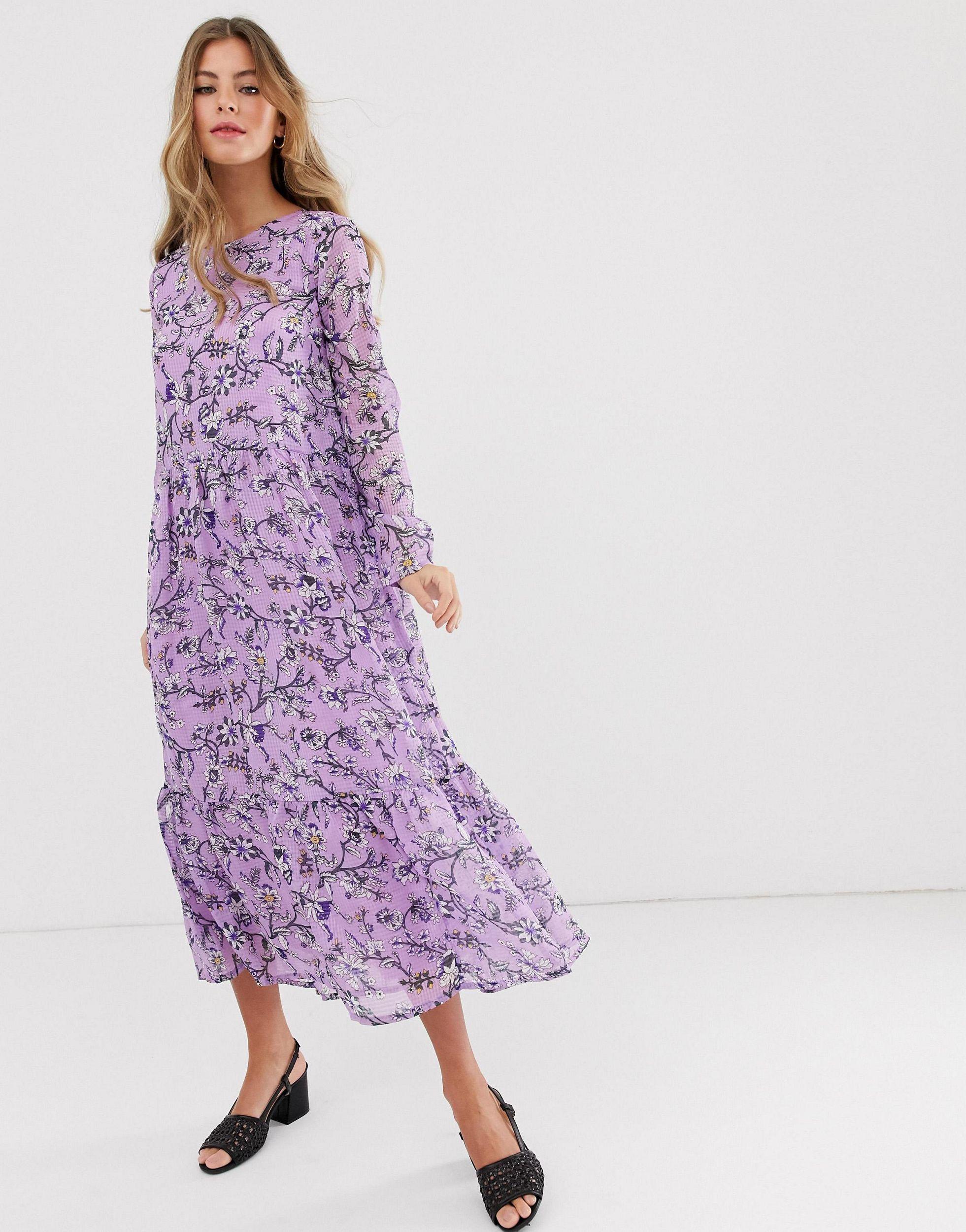 pieces floral maxi dress