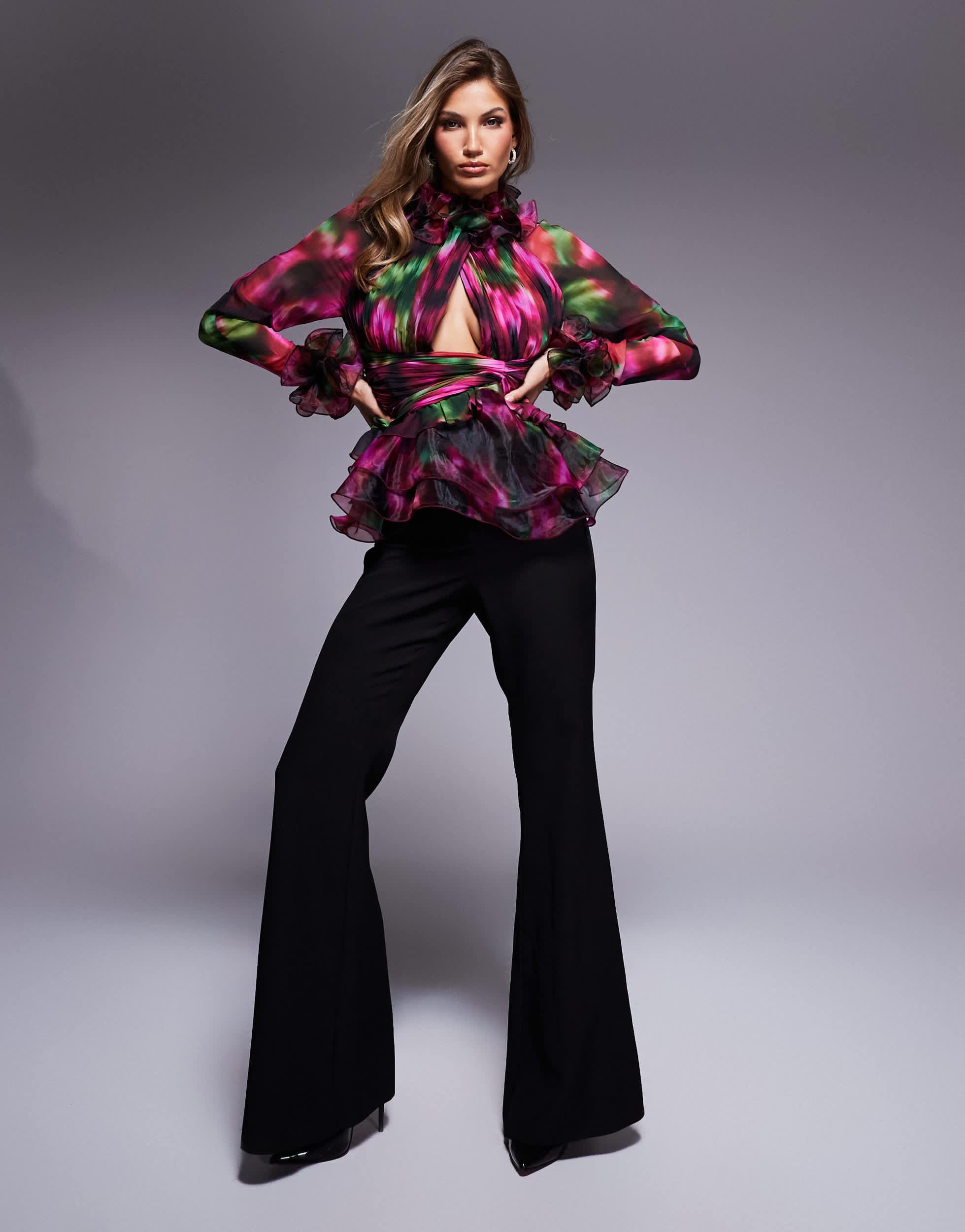 exaggerated ruffle top