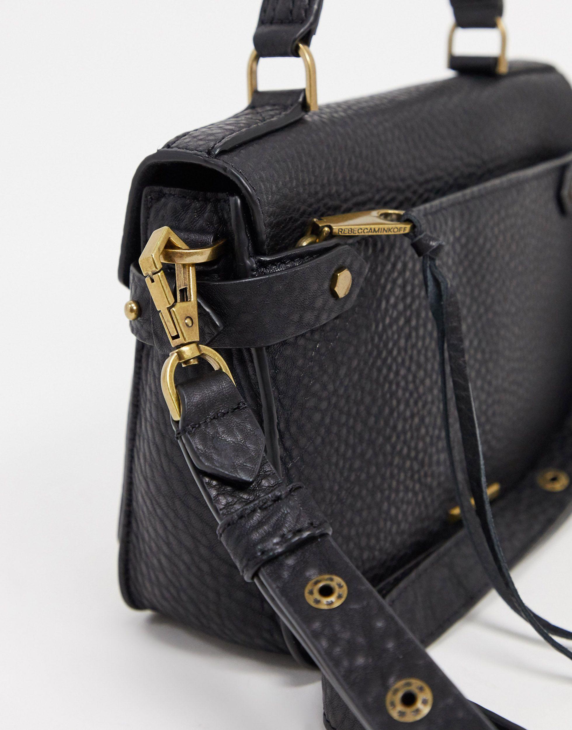 Rebecca Minkoff Darren Small Leather Messenger Bag in Black Lyst