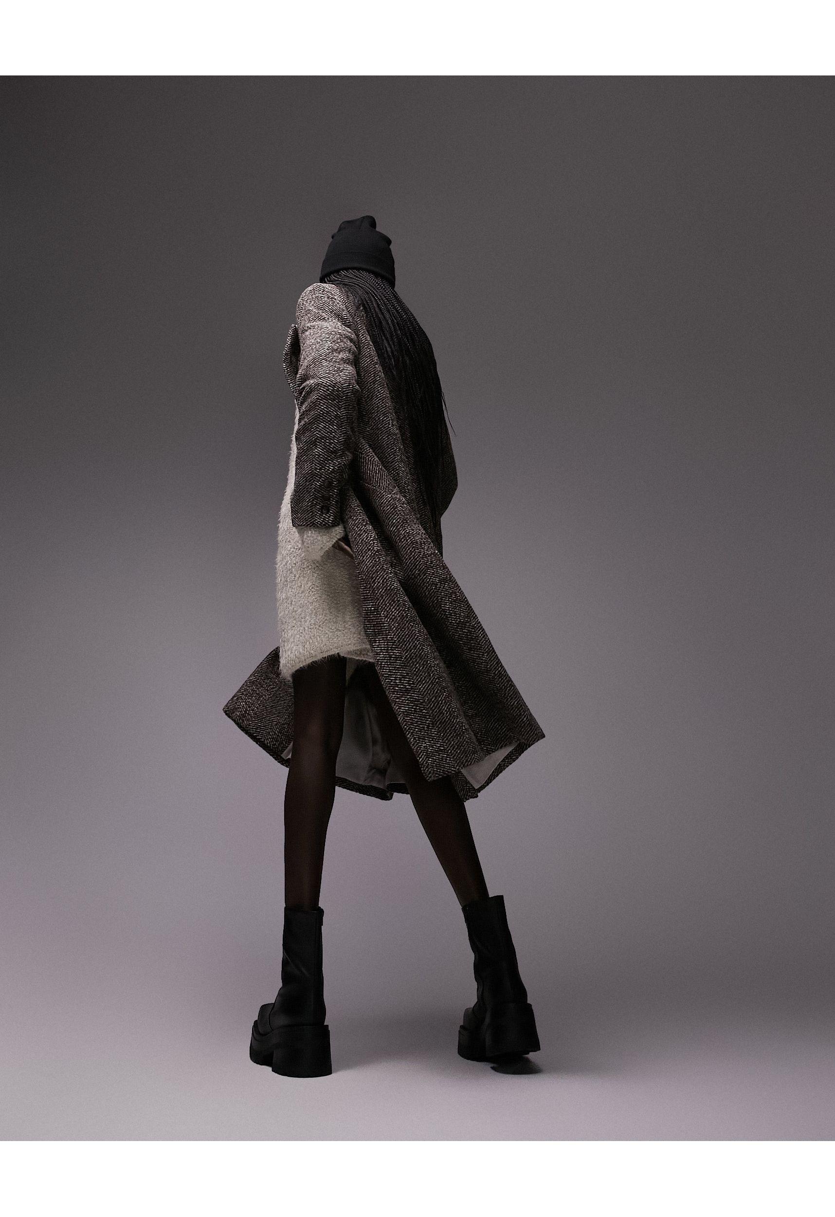 Herringbone coat topshop cheap