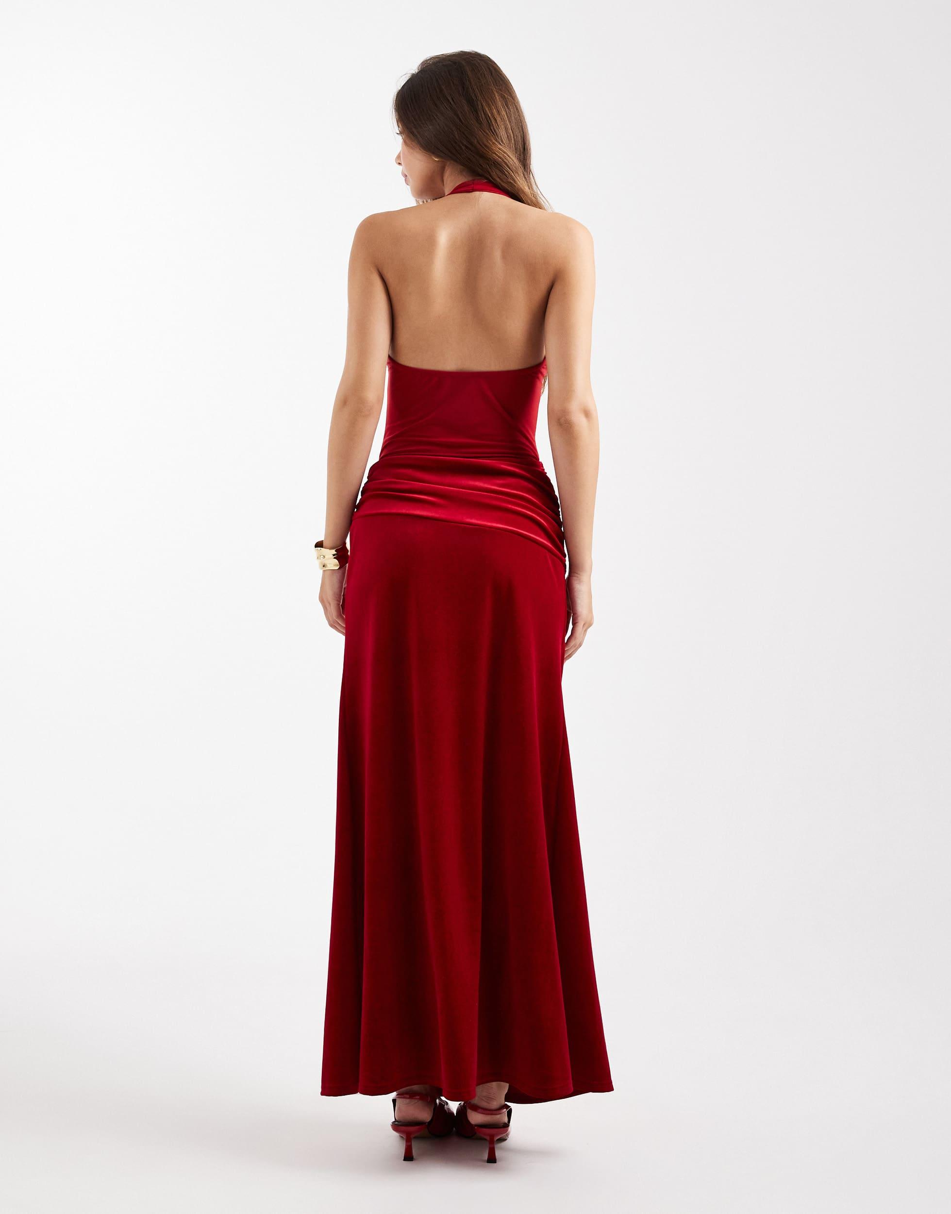 miss selfridge bridesmaid dresses Miss Selfridge chiffon corsage detail cami maxi dress in brown ASOS Sample Sale EU Store