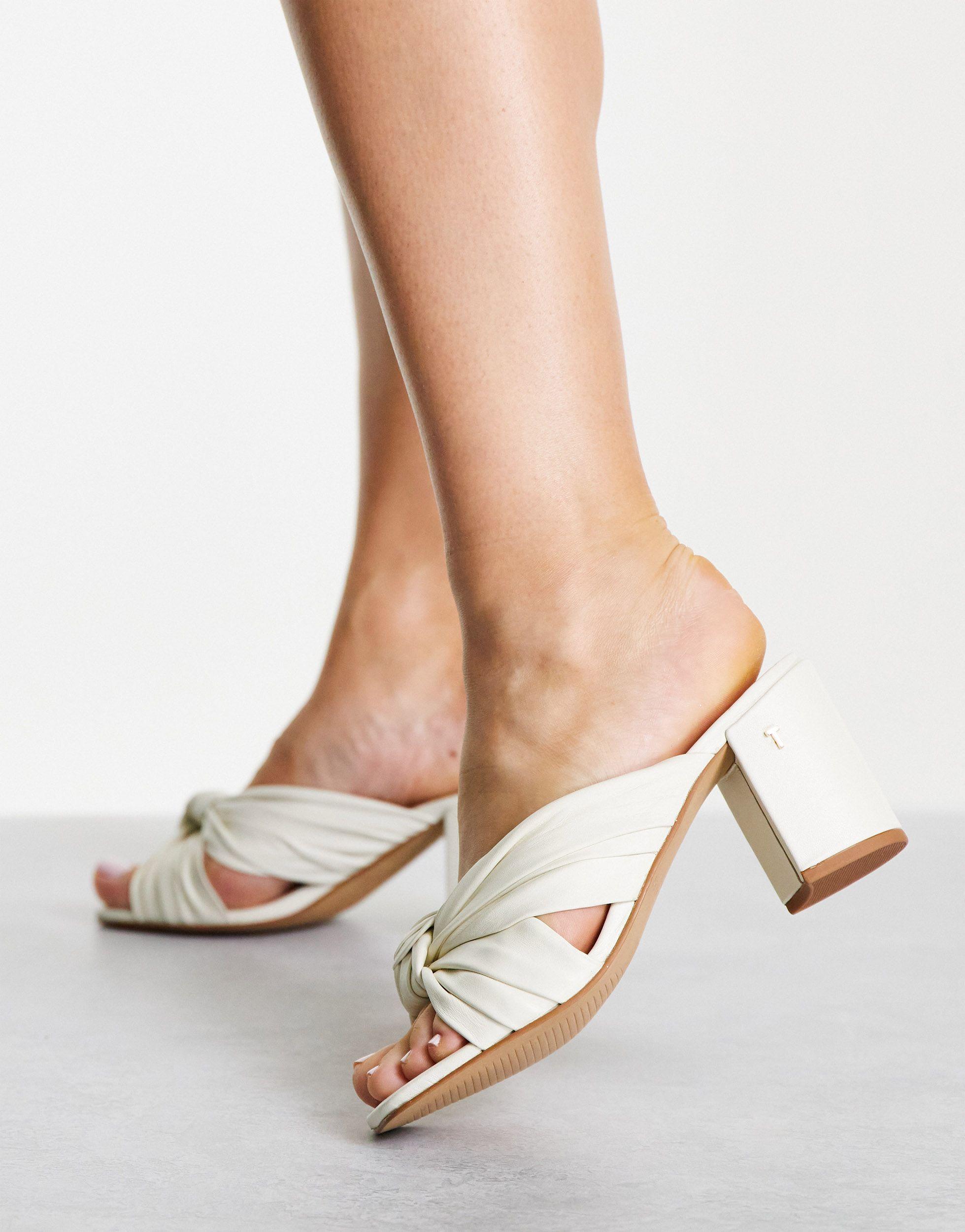 Ted Baker Pyford - Sandalen Met Hoge Hak En Geknoopt Bandje in het Wit |  Lyst NL