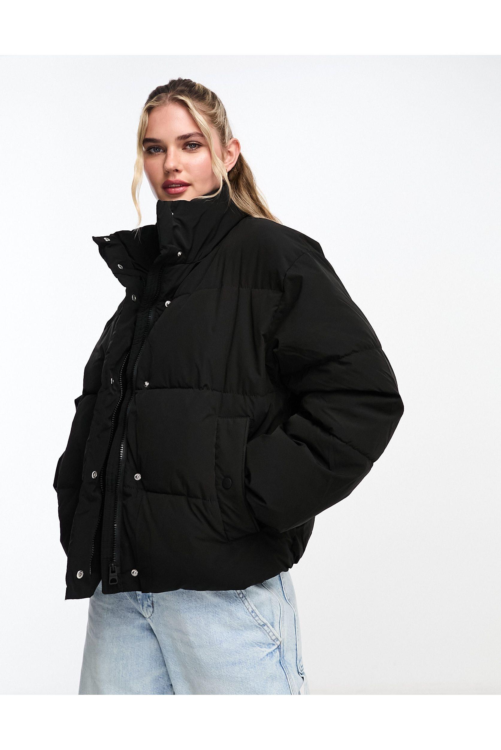 Pull&bear puffer jacket in clearance black
