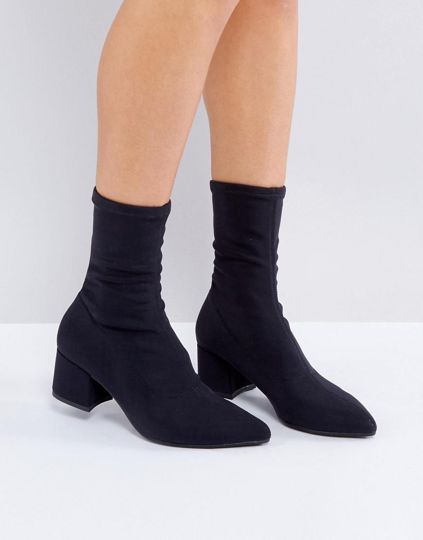 Mya Black Stretch Sock Boots 