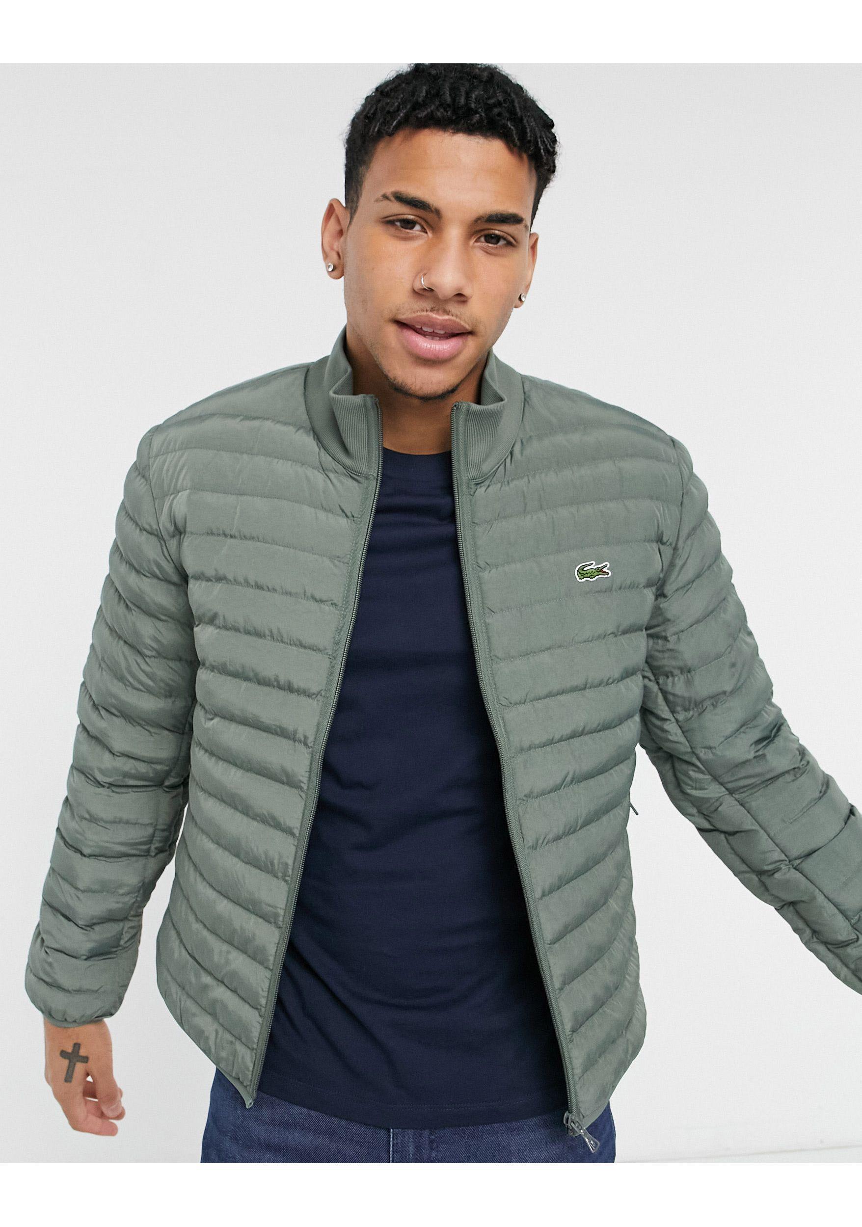 Lacoste Combinable Collapsible Lightweight Quilted Zip Jacket in Green for  Men | Lyst