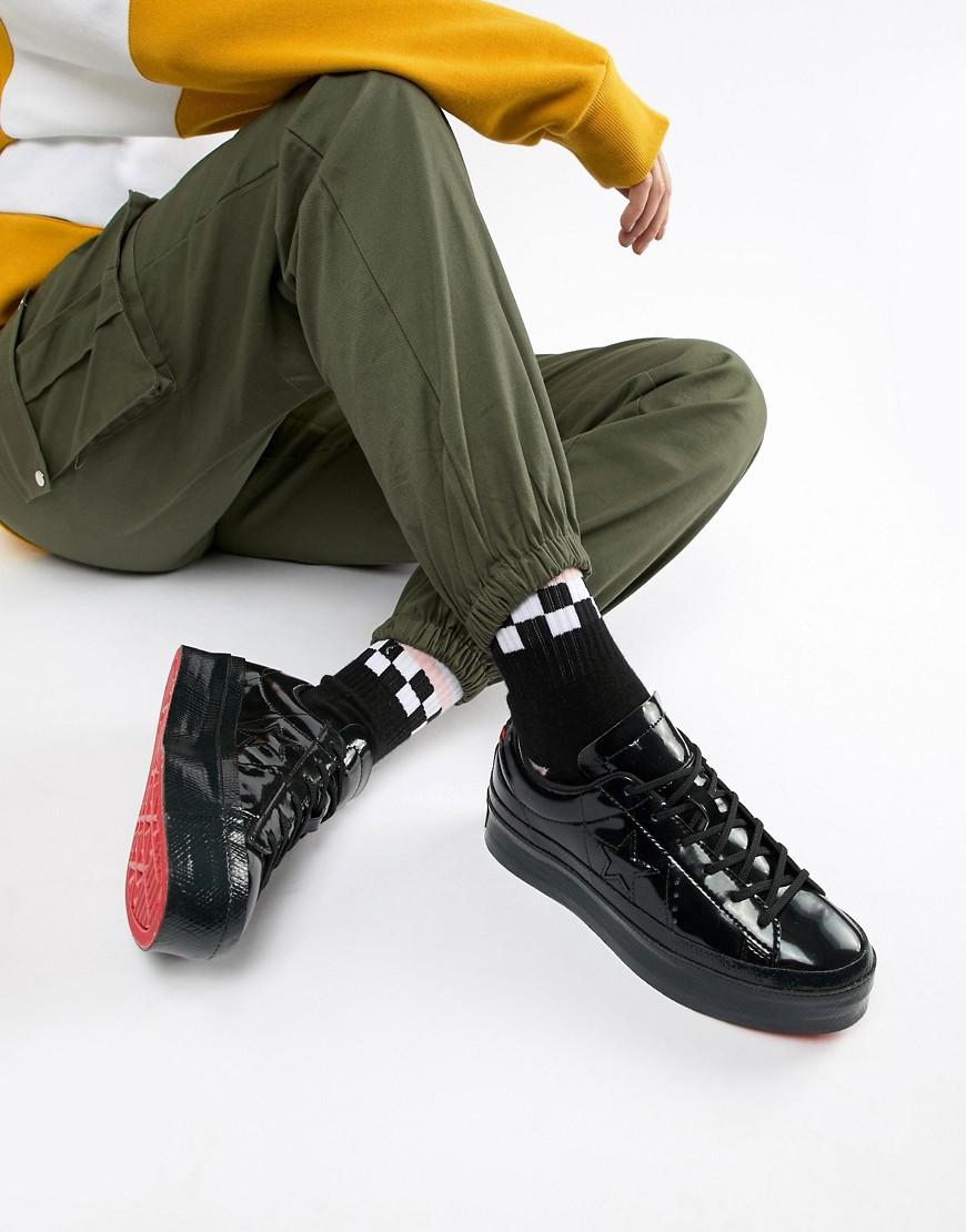 Converse One Star Platform Ox Black Sneakers | Lyst