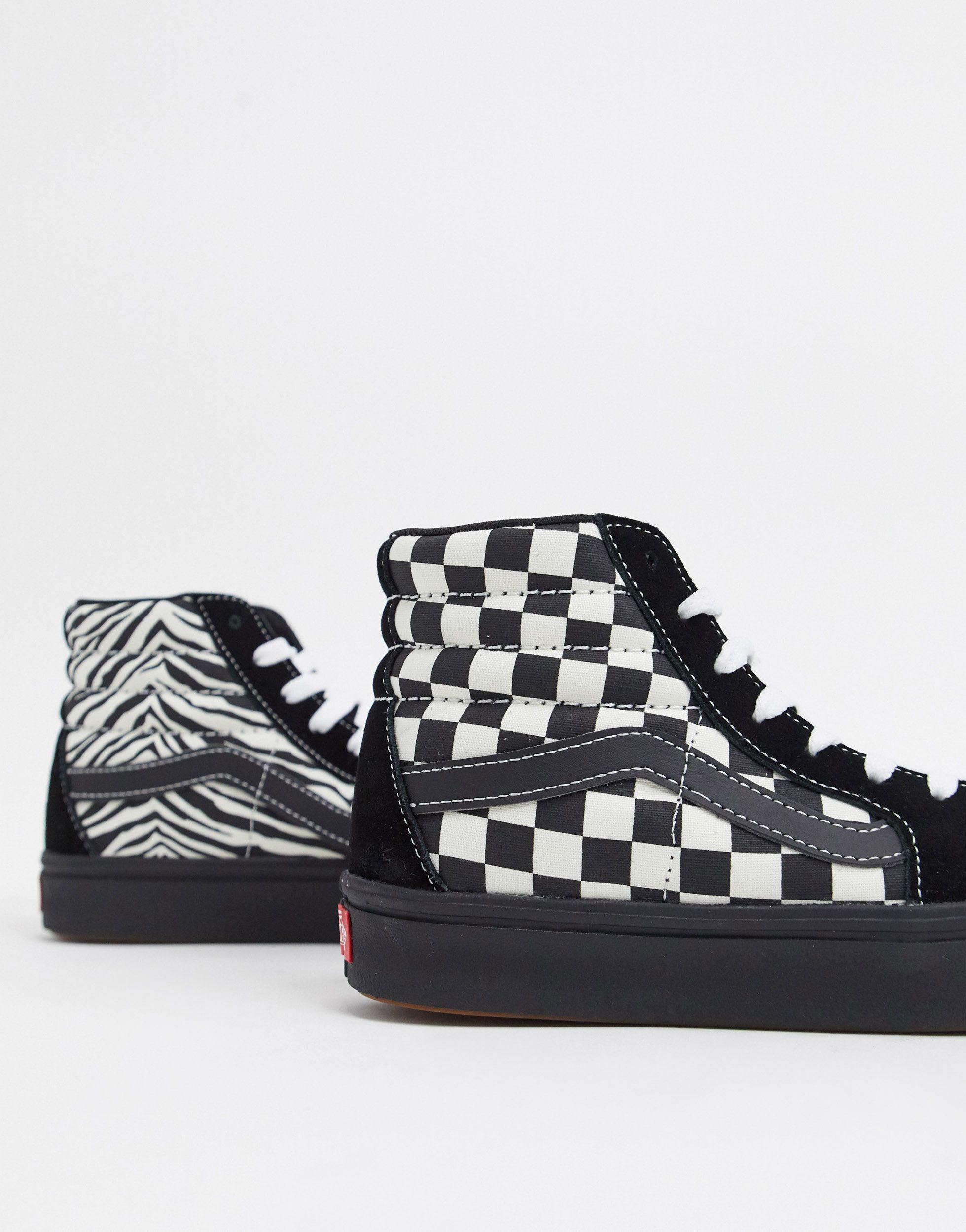 Vans Rubber Sk8-hi Zebra Sneakers in Black | Lyst