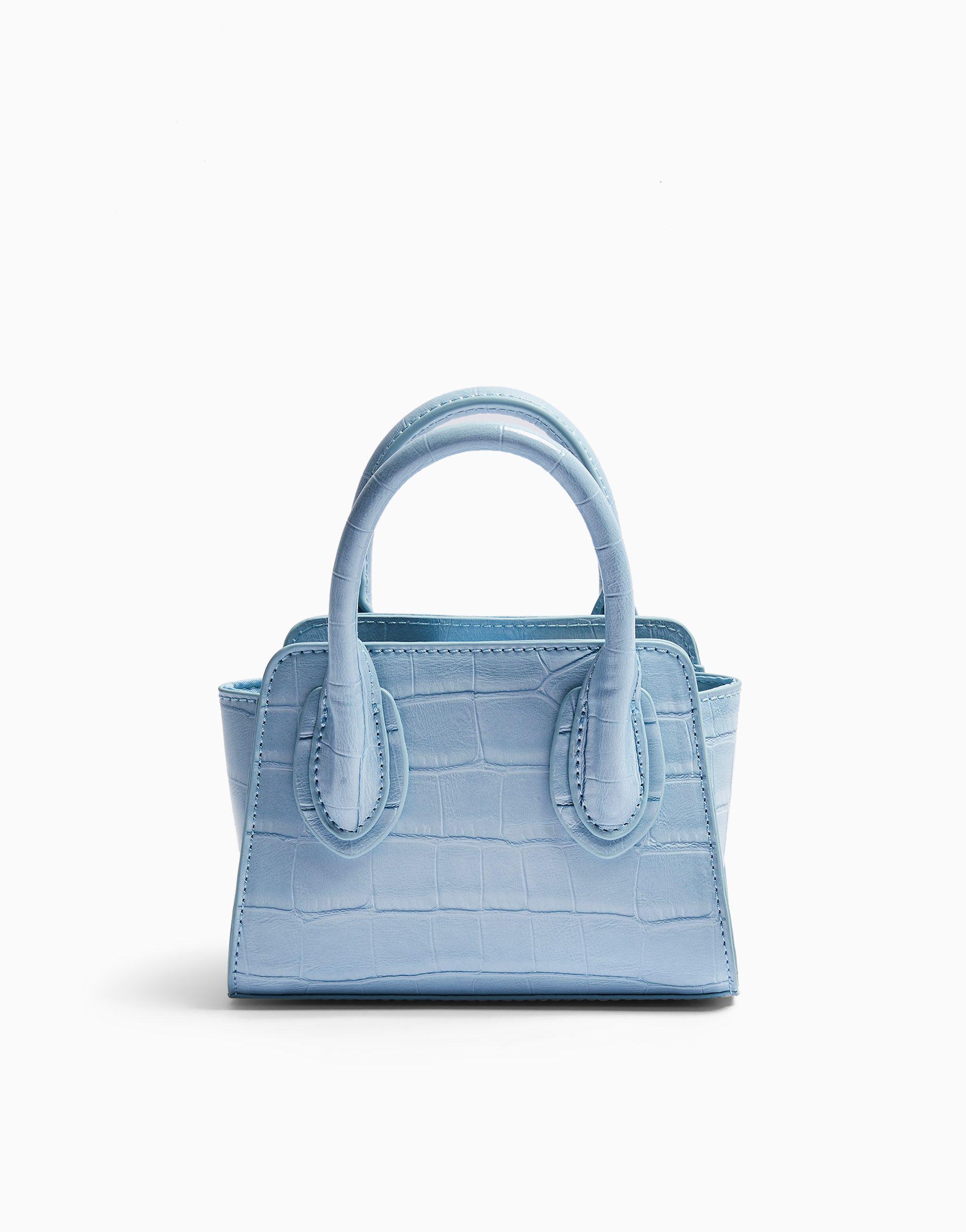 TOPSHOP Mini Croc Tote Bag in Blue | Lyst
