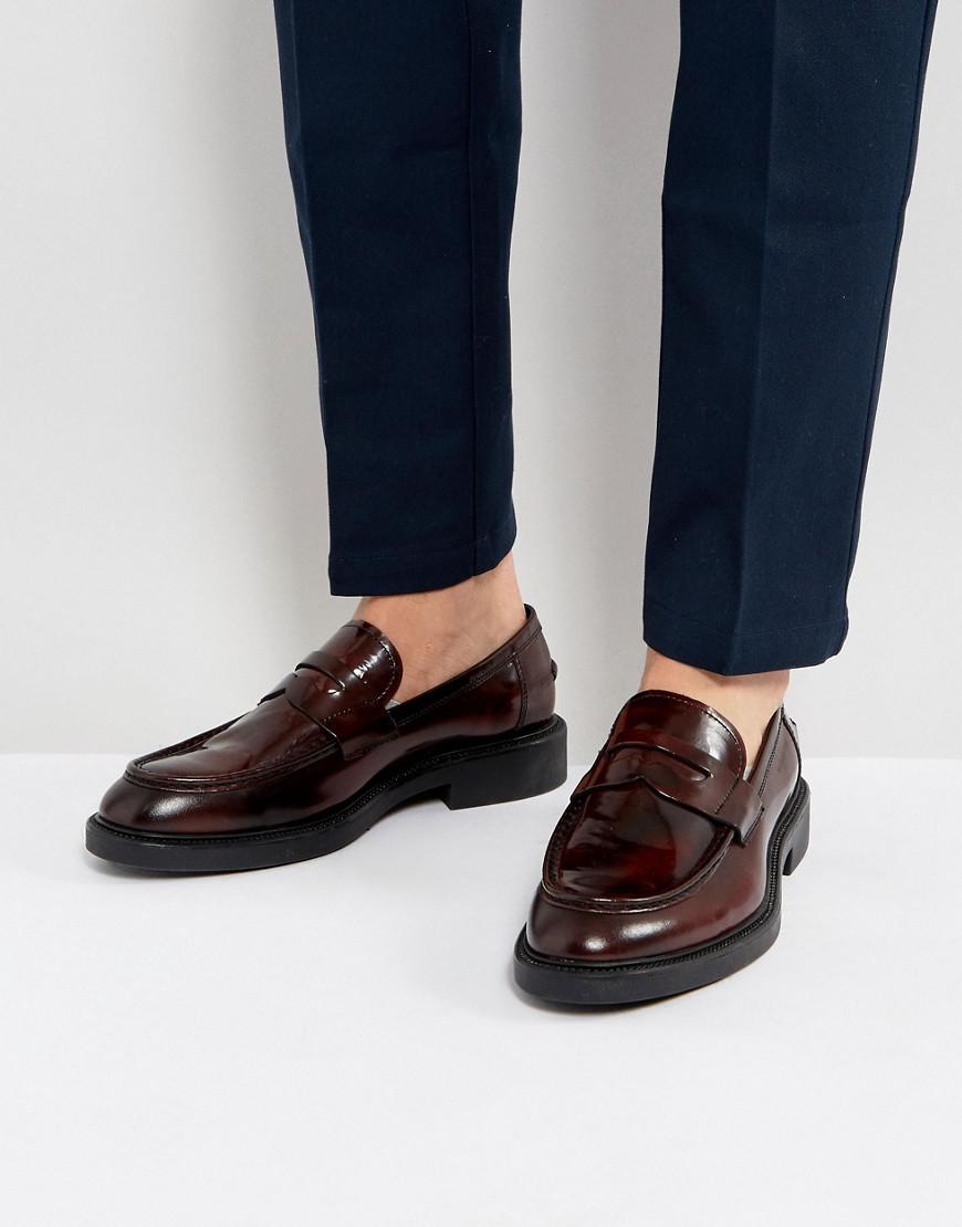 Vagabond Leather Hi Shine Penny Loafers in Red for Men - Lyst
