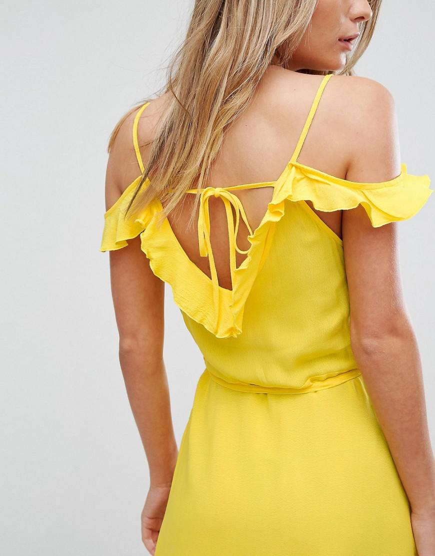new look yellow wrap dress
