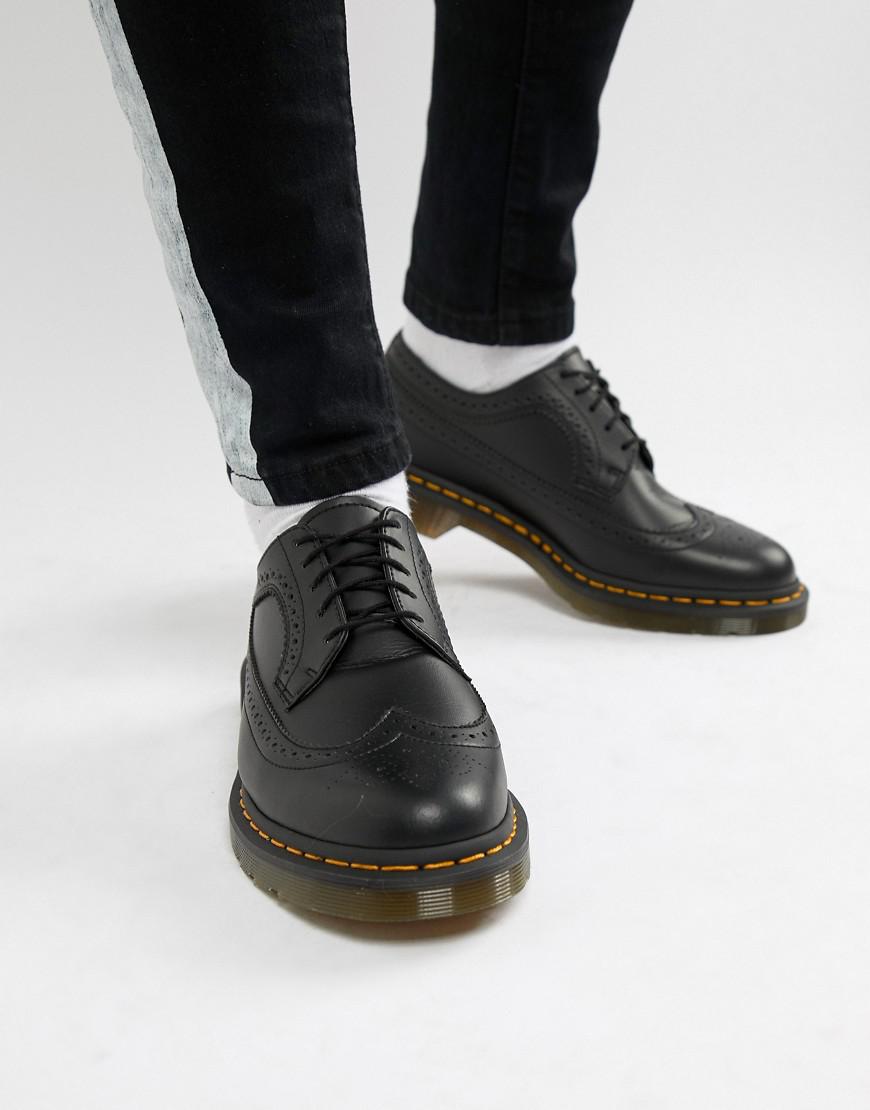 Dr. Martens Suede Faux Leather 3989 Brogue Shoes In Black for Men - Lyst