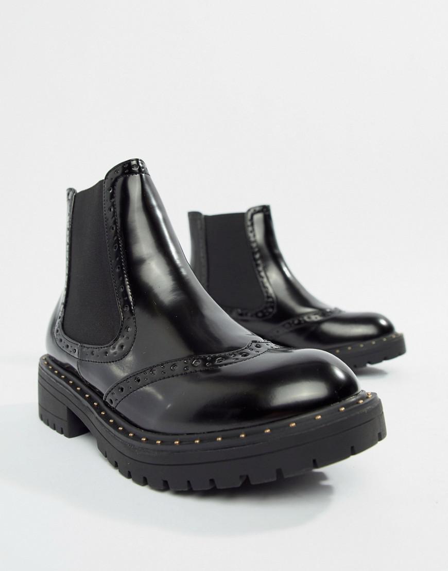 truffle collection chunky heeled chelsea boots